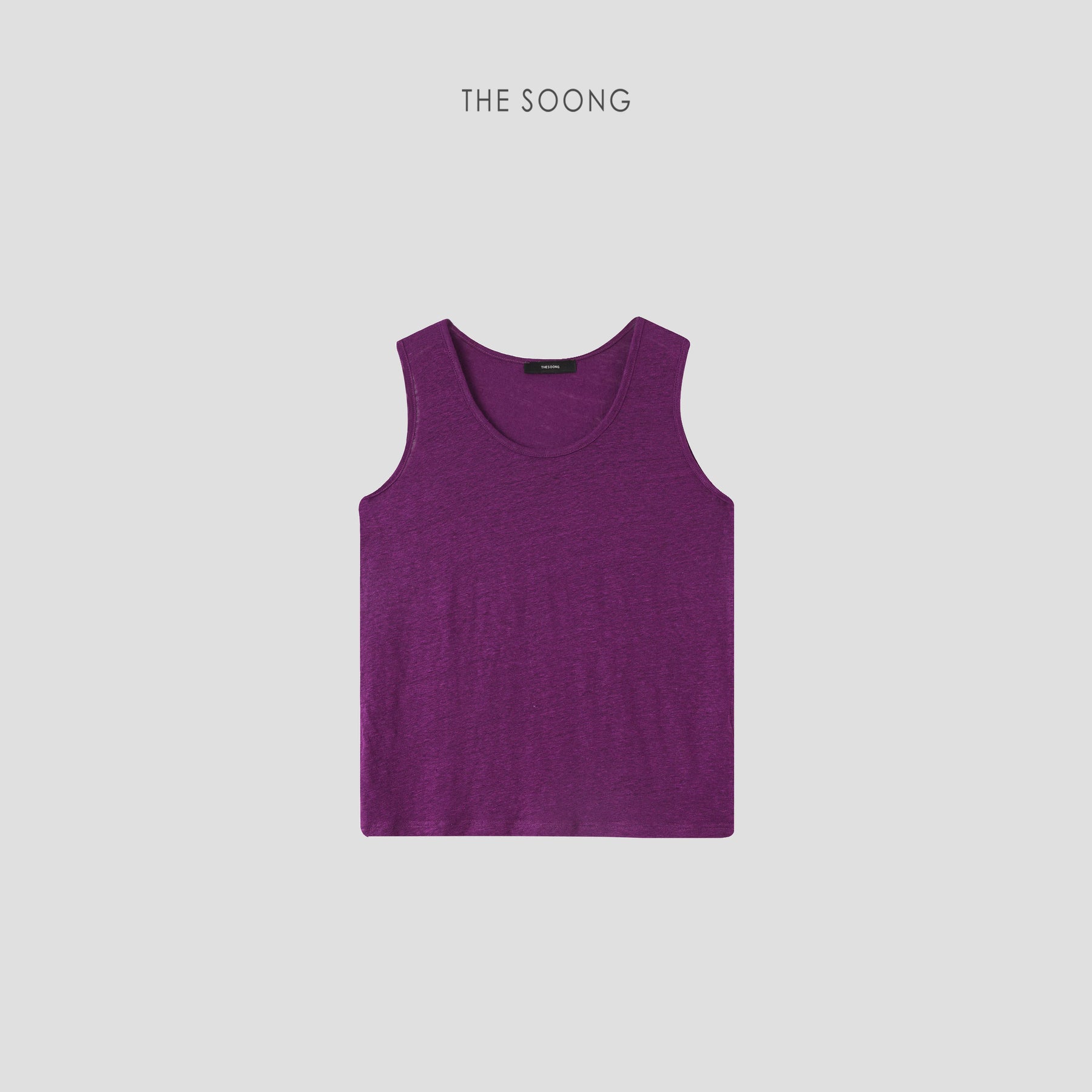 THESOONG/Foggy Light Gauze Summer Pure Linen Lightweight Breathable Texture U-Neck Thin Women's Vest 6826