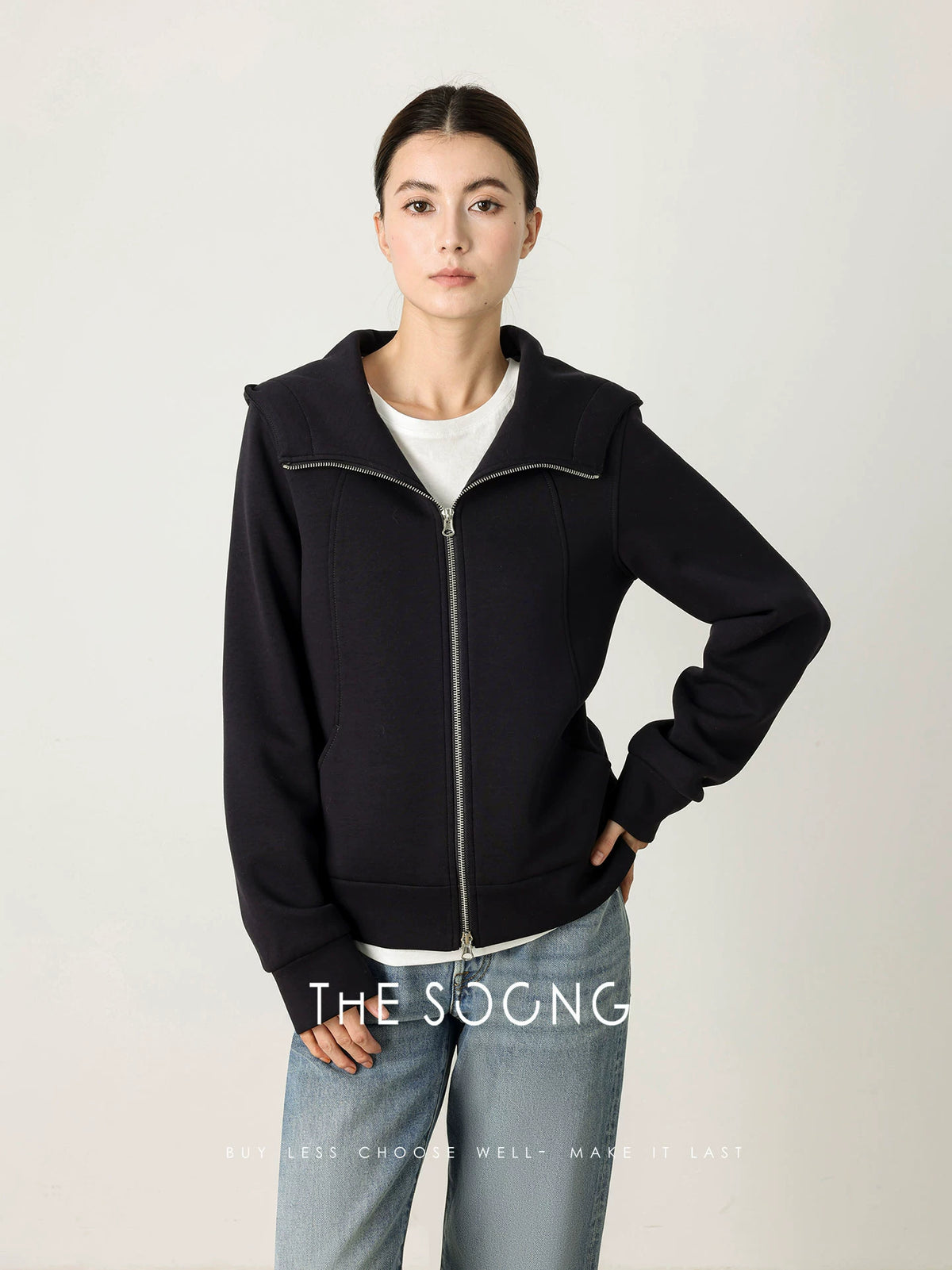 THESOONG/Autumn/Winter Warm Lightweight 90% White Goose Down Double-Sided Air Layer Sweatshirt Down Jacket Thickened for Women