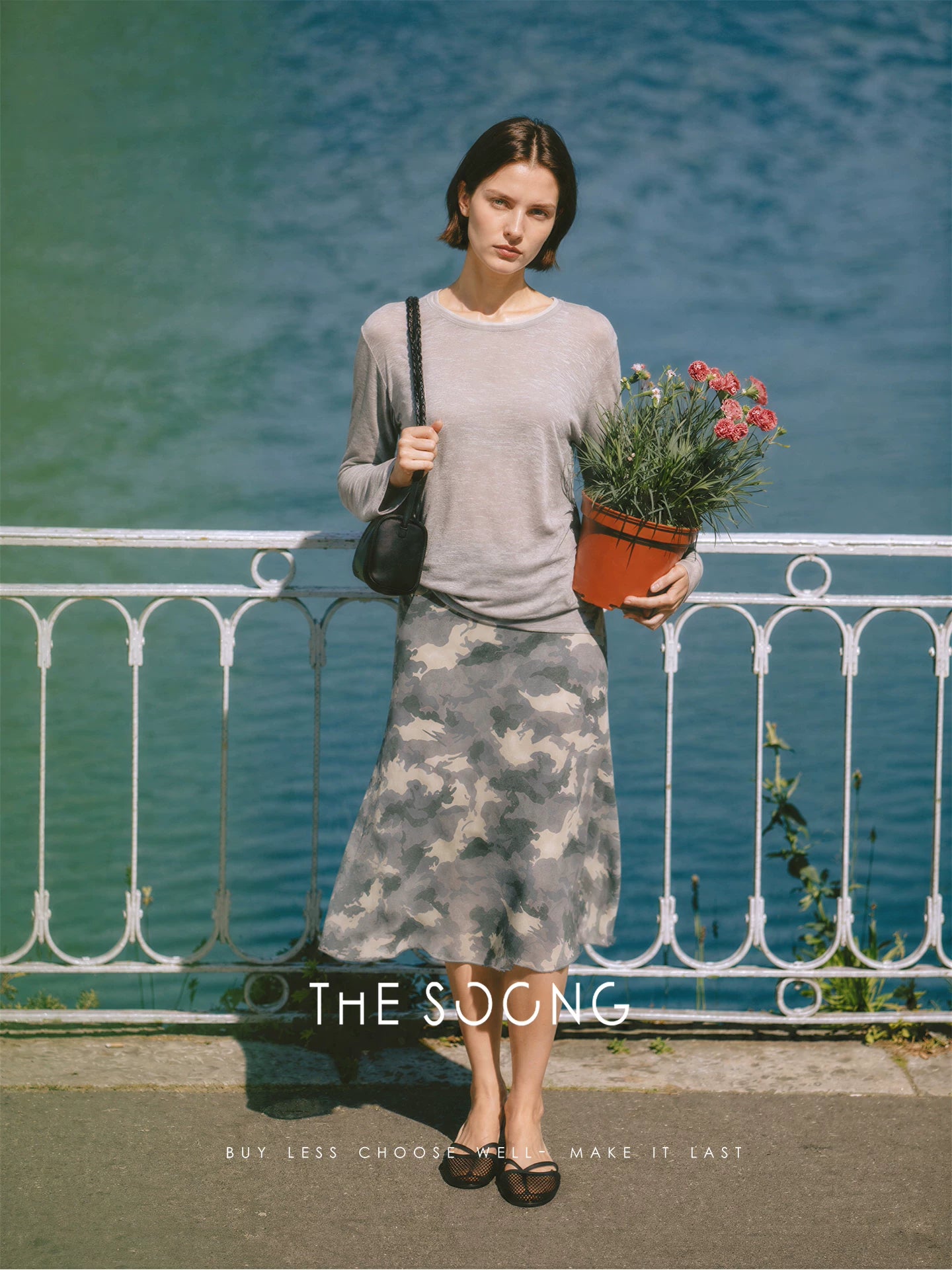 THESOONG/Camouflage Print Mermaid Hem Skirt Women's Summer High Waist Slim Relaxed Mid-length Skirt 9413