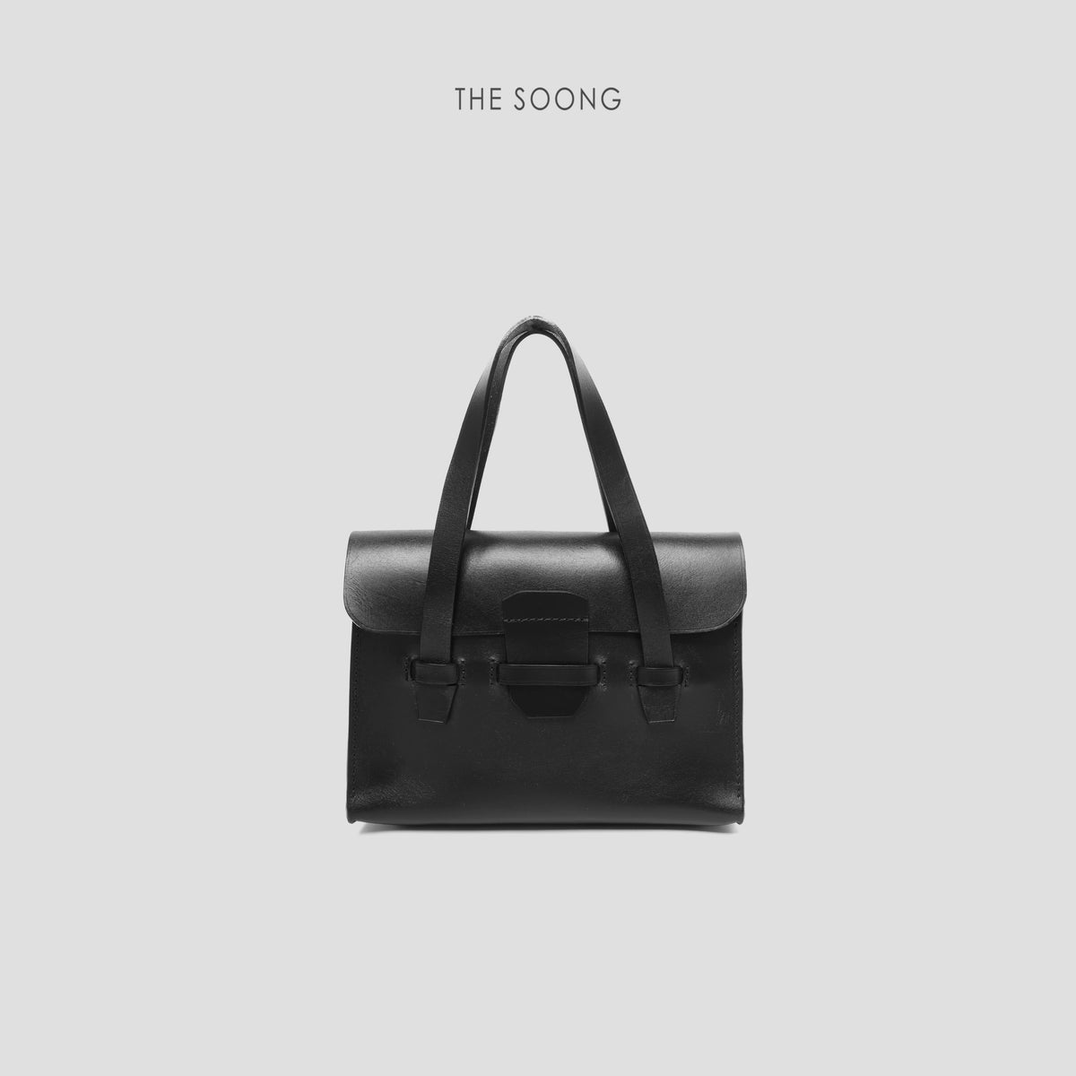 THESOONG/ Briefcase, Natural Tree Tanned Leather, Handmade Oil Edge Textured Women's Handbag 7263