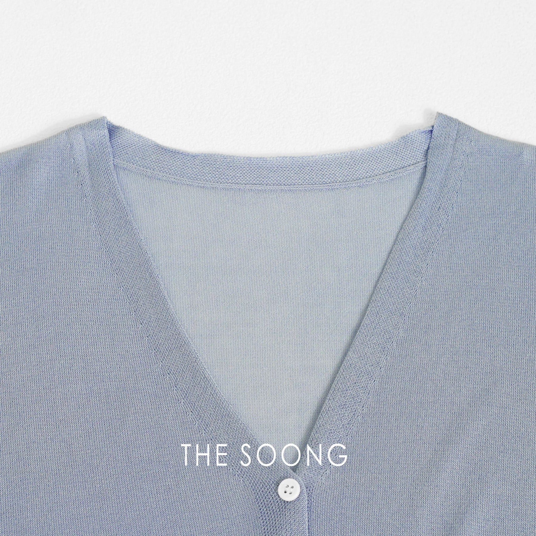 THESOONG/'Hazy Slightly Transparent' Acetate Tencel Fine Knit Sleeveless Vest and Shawl Two-Piece Set 9189