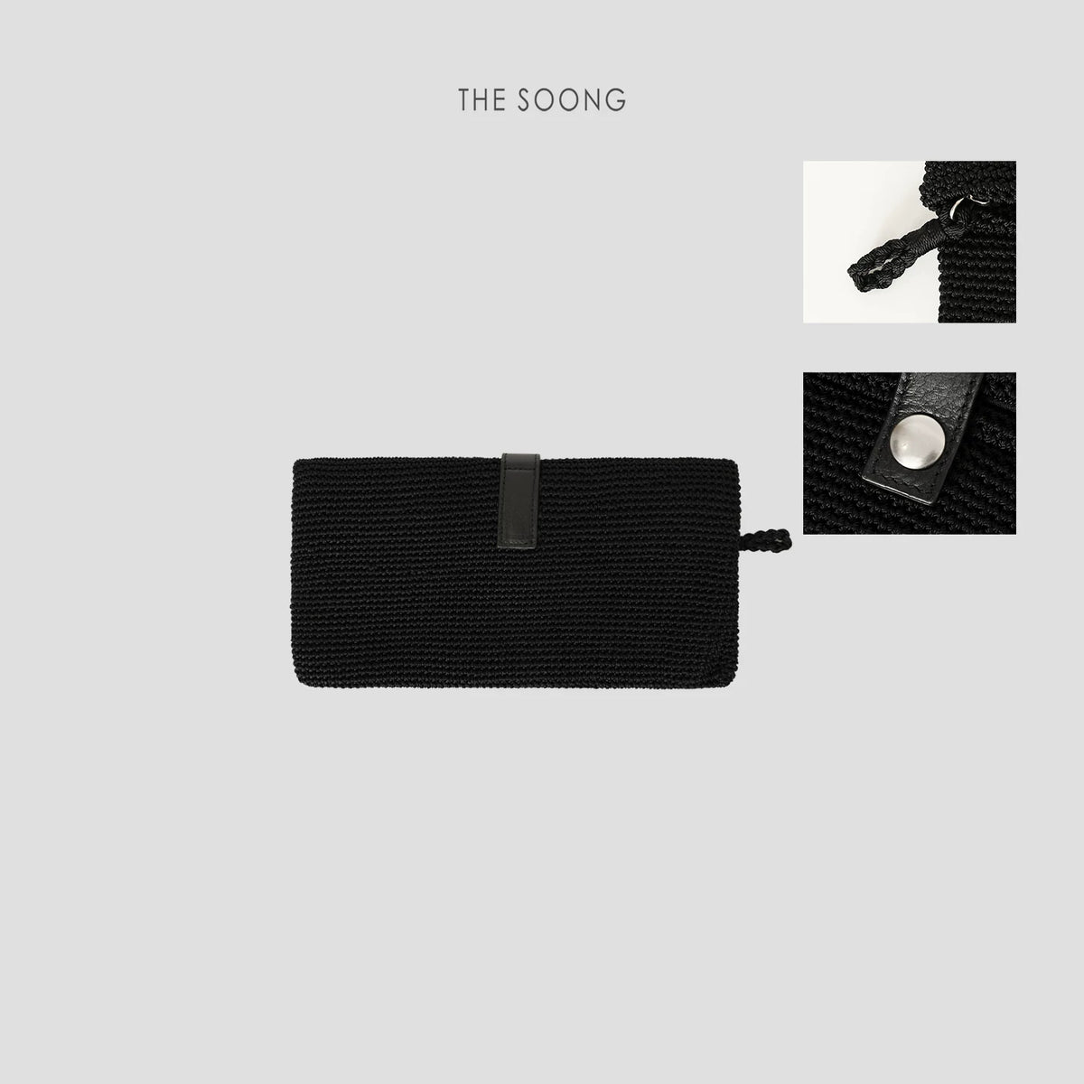 THESOONG/French Handmade Woven Leather Buckle Vintage Versatile Women's Clutch 7502