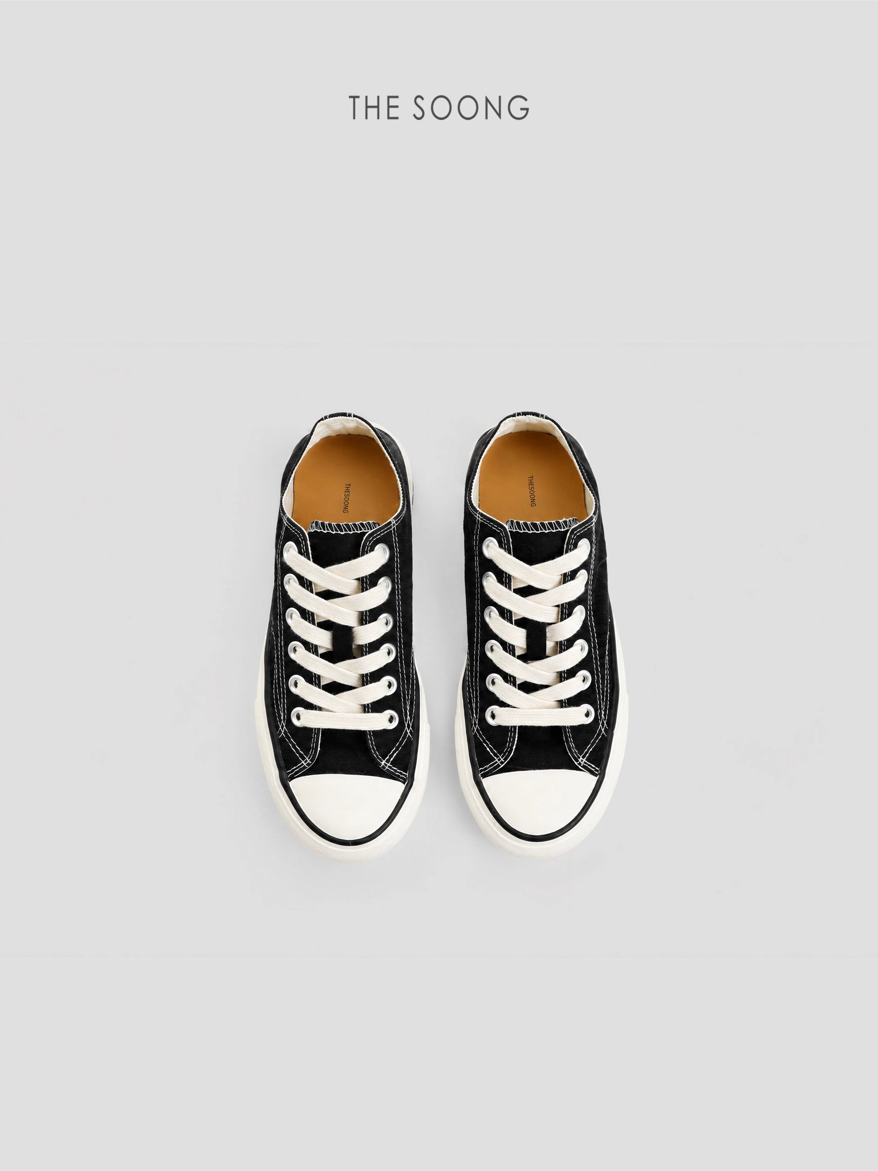 THESOONG/Comfortable Canvas Shoes High-Density Washed Low-Top Thick-Soled Canvas Shoes for Women 9295