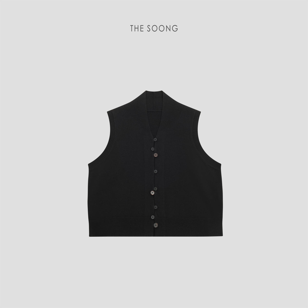 THESOONG/Elegant Glutinous Feel 100% Pure Wool Fine Matte Texture Sleeveless Sweater Vest for Women 8661