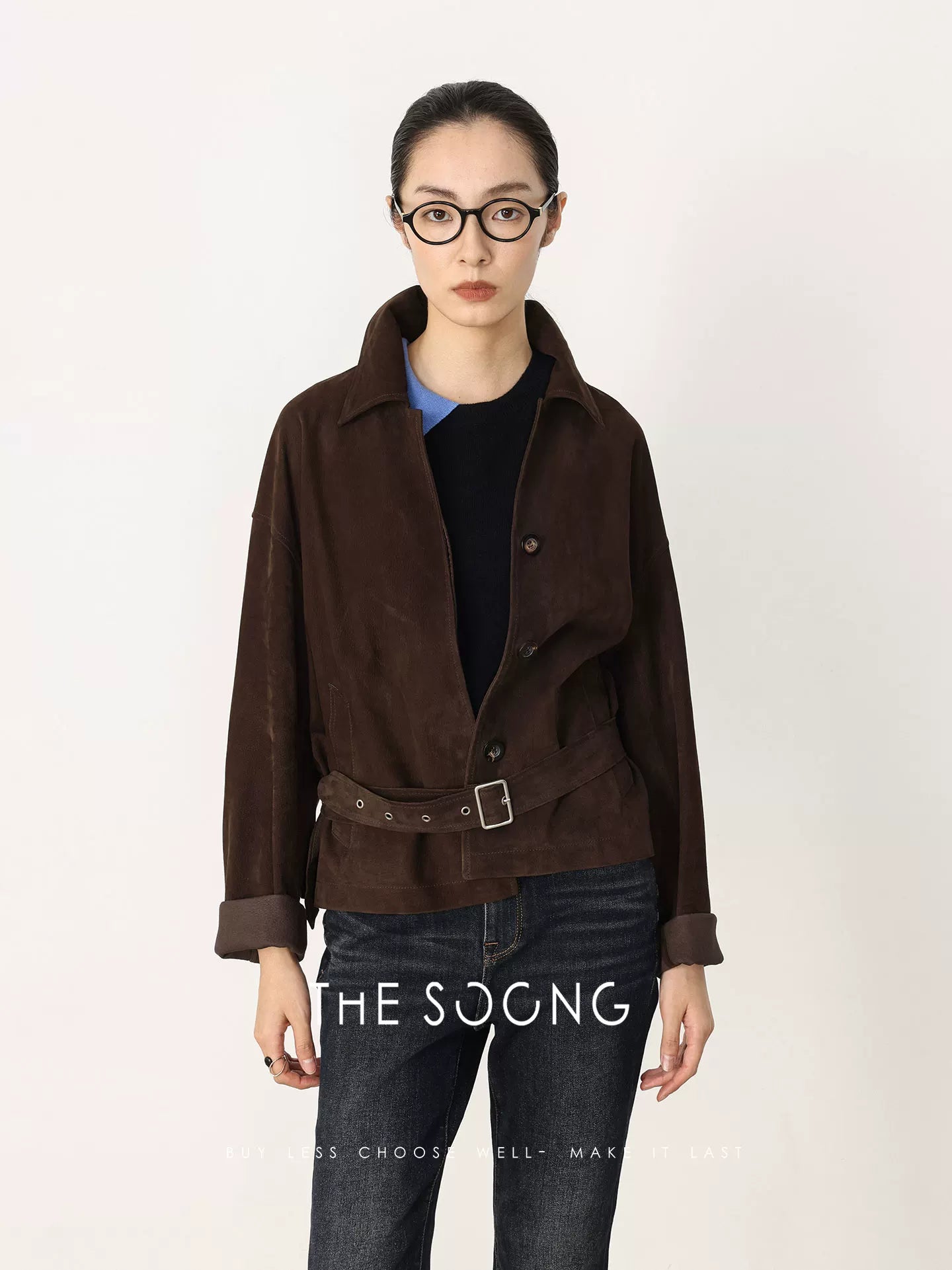 THESOONG/Spring New Arrival 100% Sheep Leather Genuine Leather Jacket Women's Slim Fit Coat HWPY8670