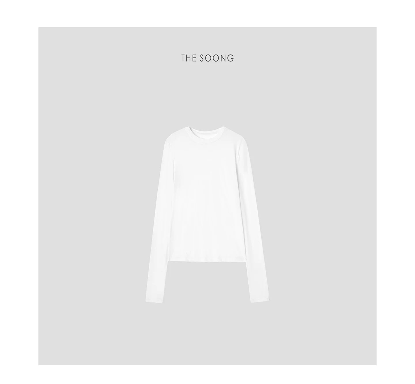 THESOONG/Skin Mask Ultra-thin Pure Cotton Straight-Cut Breathable Textured Long-Sleeve Base T-Shirt for Women 7742