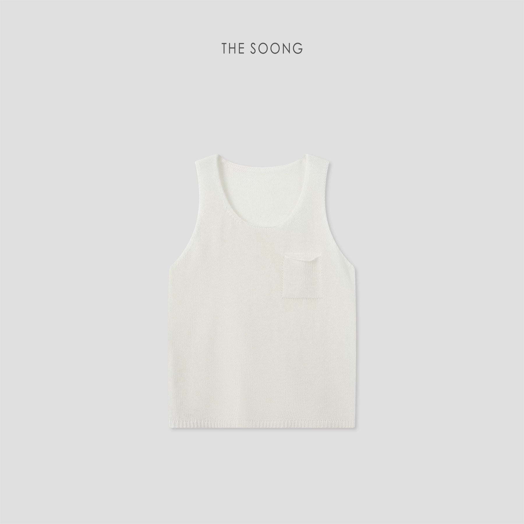 THESOONG/Soft Matte Texture, Exquisite Blended Thick-Knit Pocket Sleeveless Vest for Women 9031