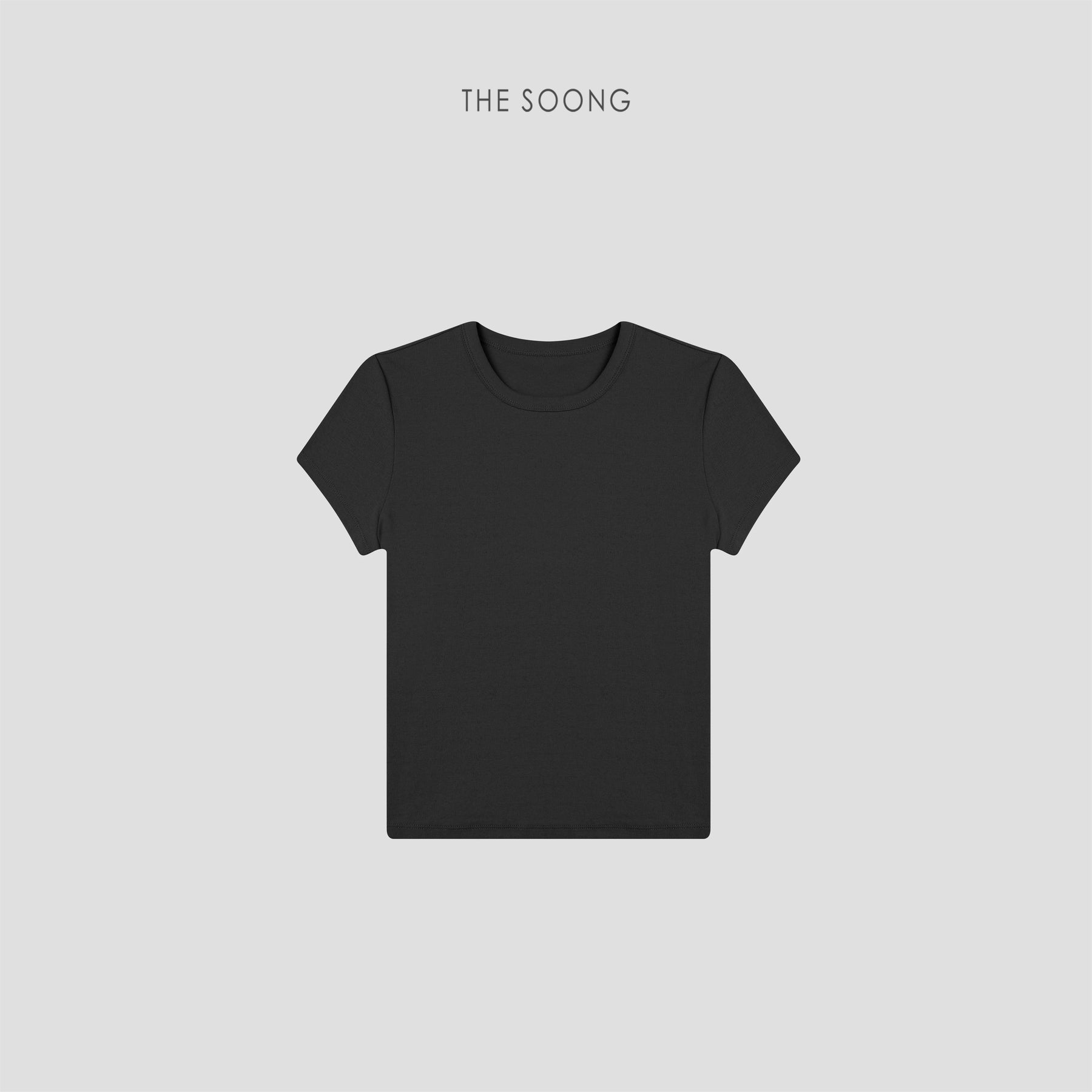 THESOONG/Casual White T-Shirt Cotton Blend High Elastic Wash-Resistant Round Neck Slimming Short Sleeve T-Shirt, Women 9495
