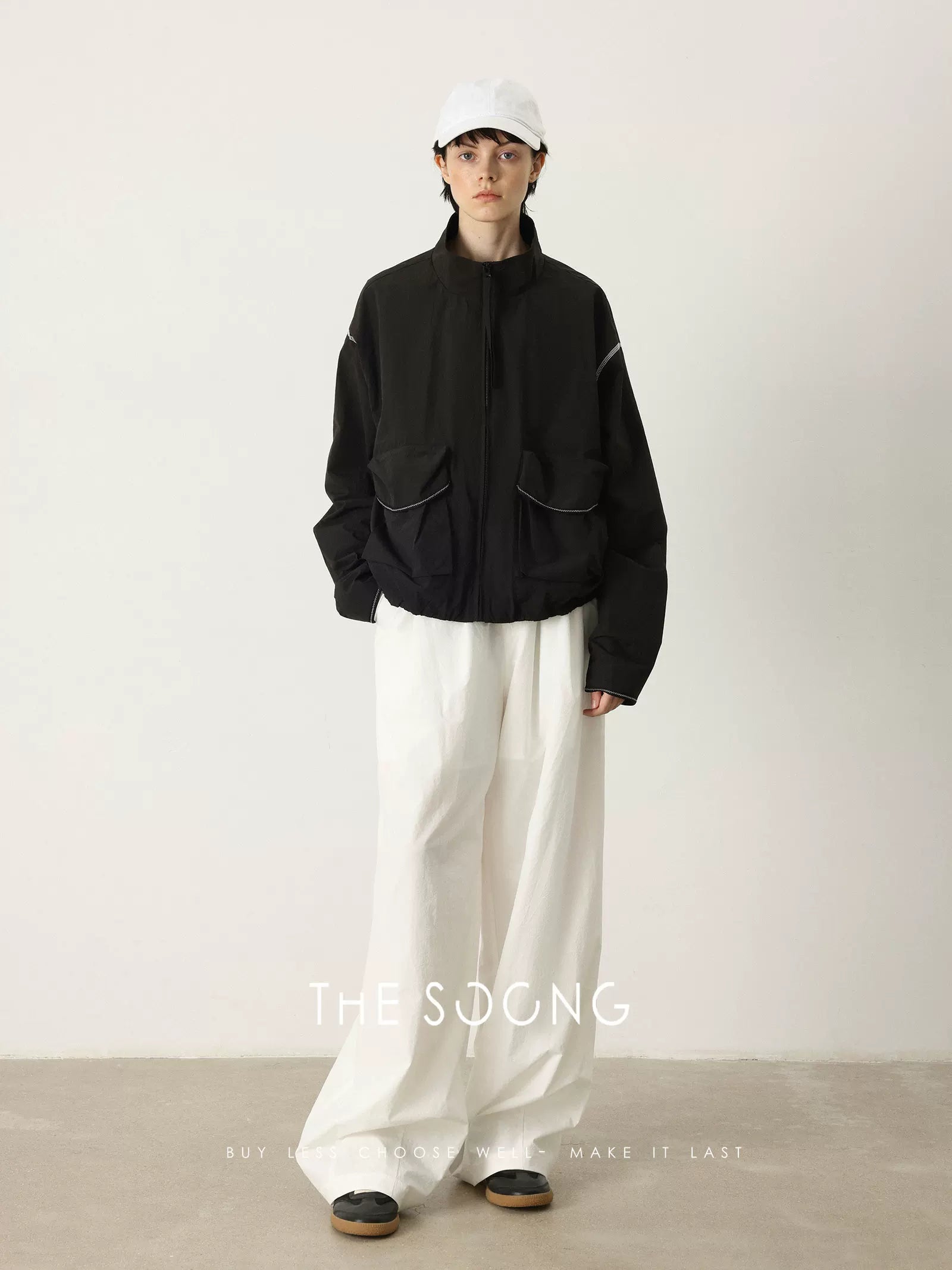 THESOONG / Crisp and Lightweight Classic Lightweight Comfortable Wide-Leg Elastic Waist Quick-Dry Casual Pants for Women 7456