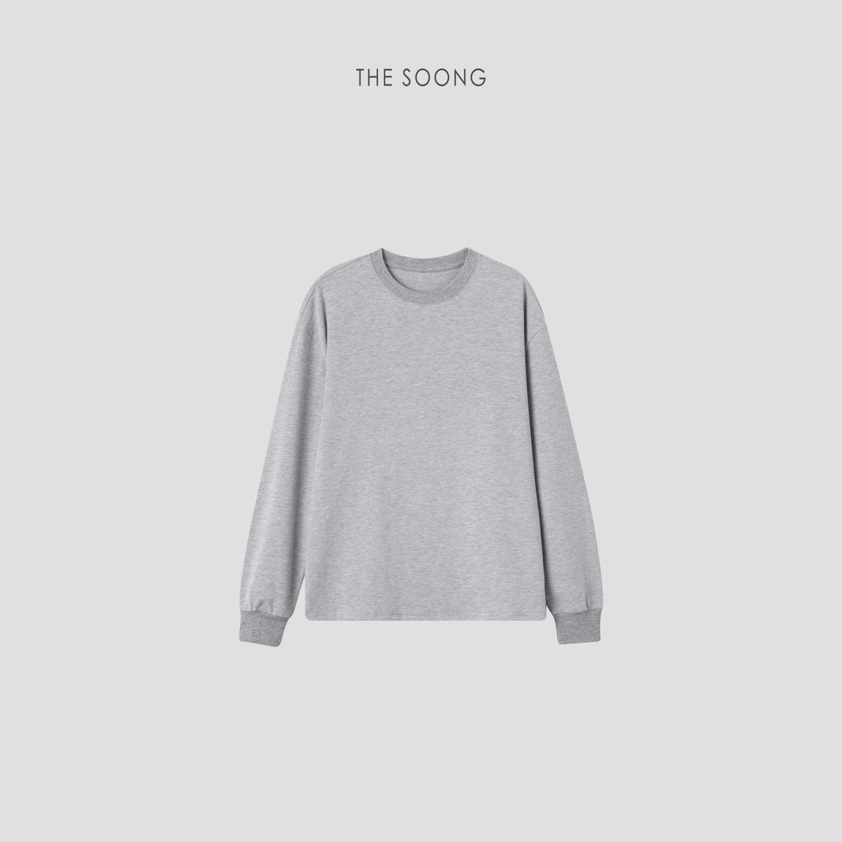 THESOONG/ 40-count glutinous rice plush simple versatile basic crewneck T-shirt warm comfortable base sweatshirt for women