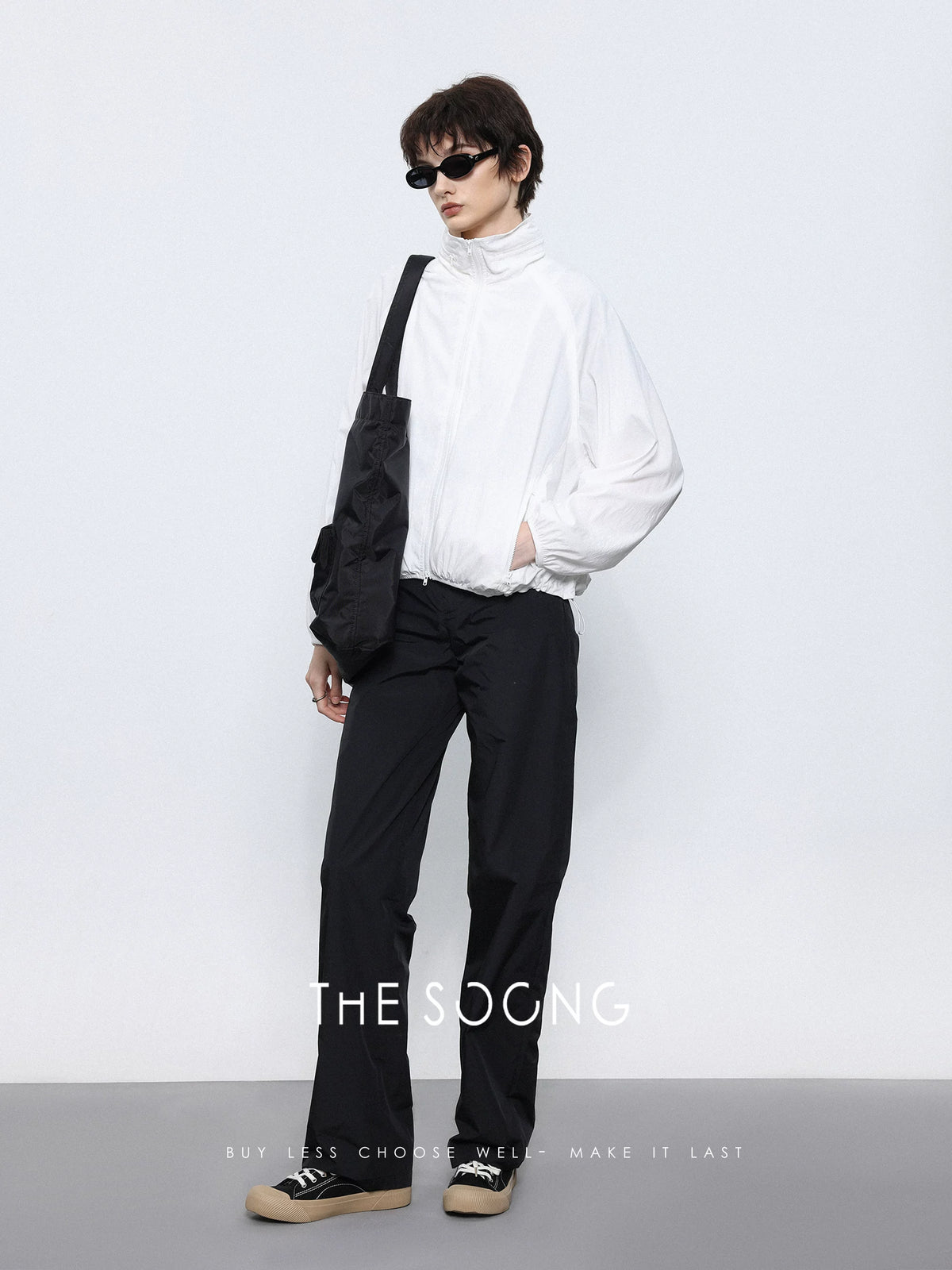 THESOONG/breeze blowing, simple, lightweight, breathable thin Tencel sun-protective versatile zipper short jacket