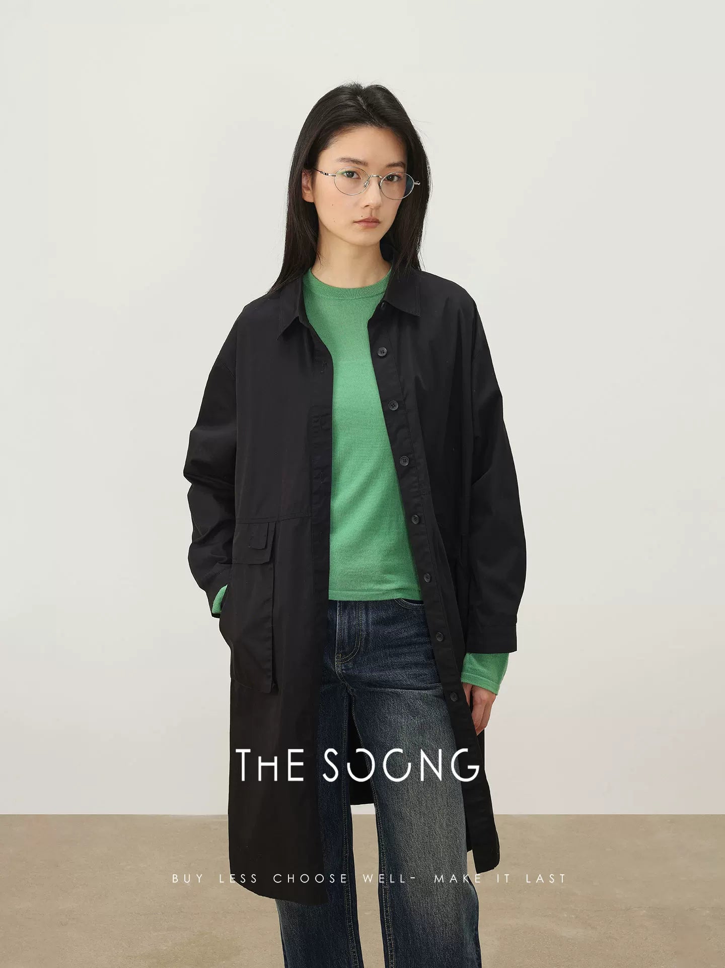 THESOONG/Delicate Lightness 100% Selected High-Count Cotton Structured Fashion Women's Lightweight Trench Coat 4021