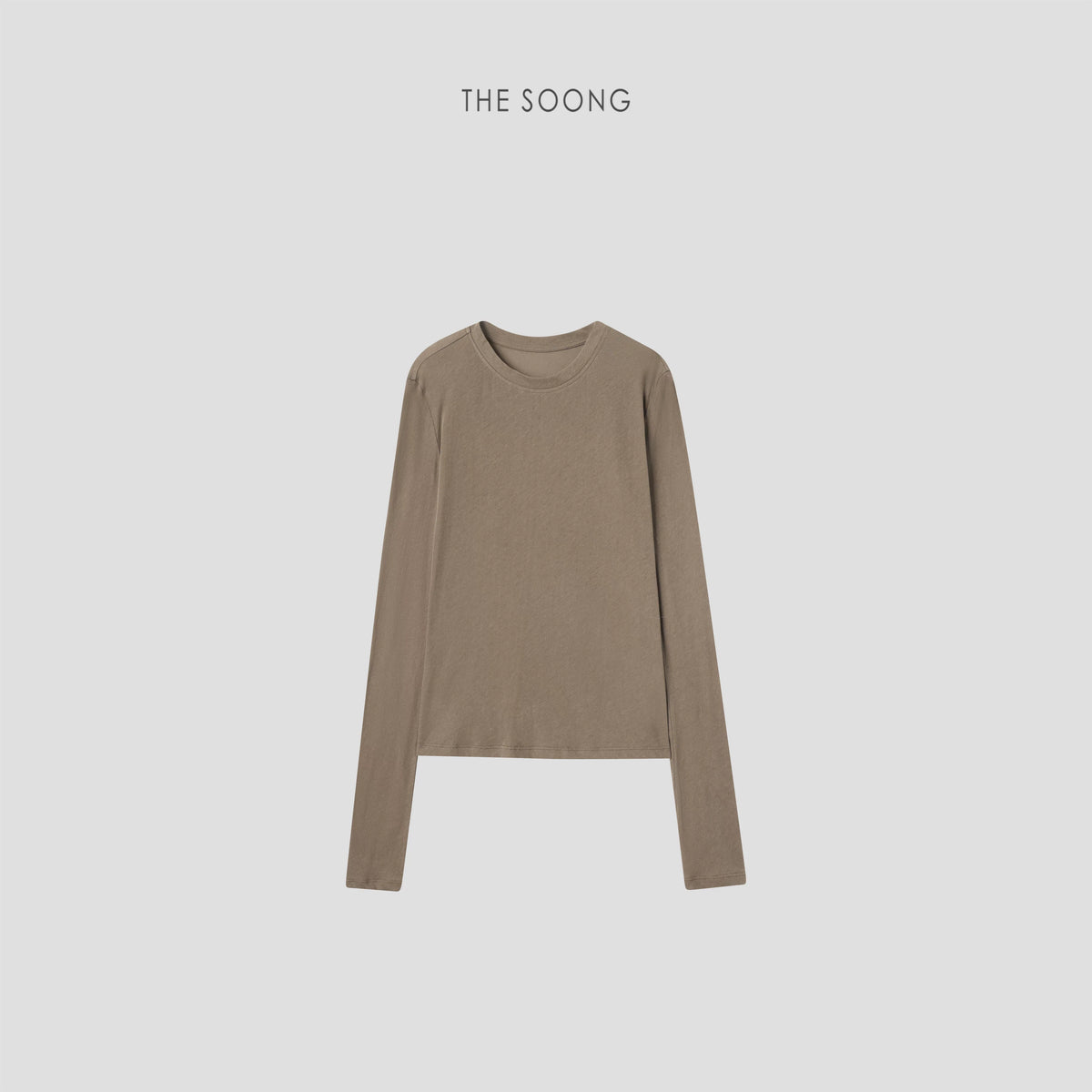 THESOONG/Skin Mask Ultra-thin Pure Cotton Straight-Cut Breathable Textured Long-Sleeve Base T-Shirt for Women 7742