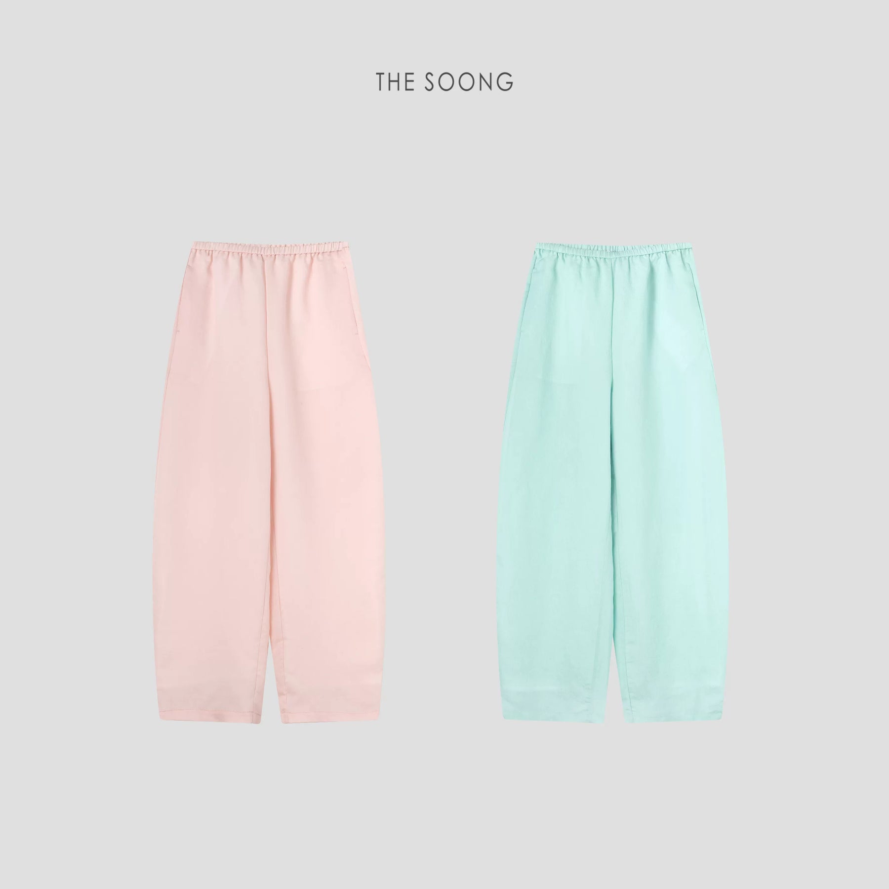 THESOONG/Cool Pants Summer Lyocell Wool Lightweight Cool Feel Elastic Mid-Waist Women's Casual Pants 6773