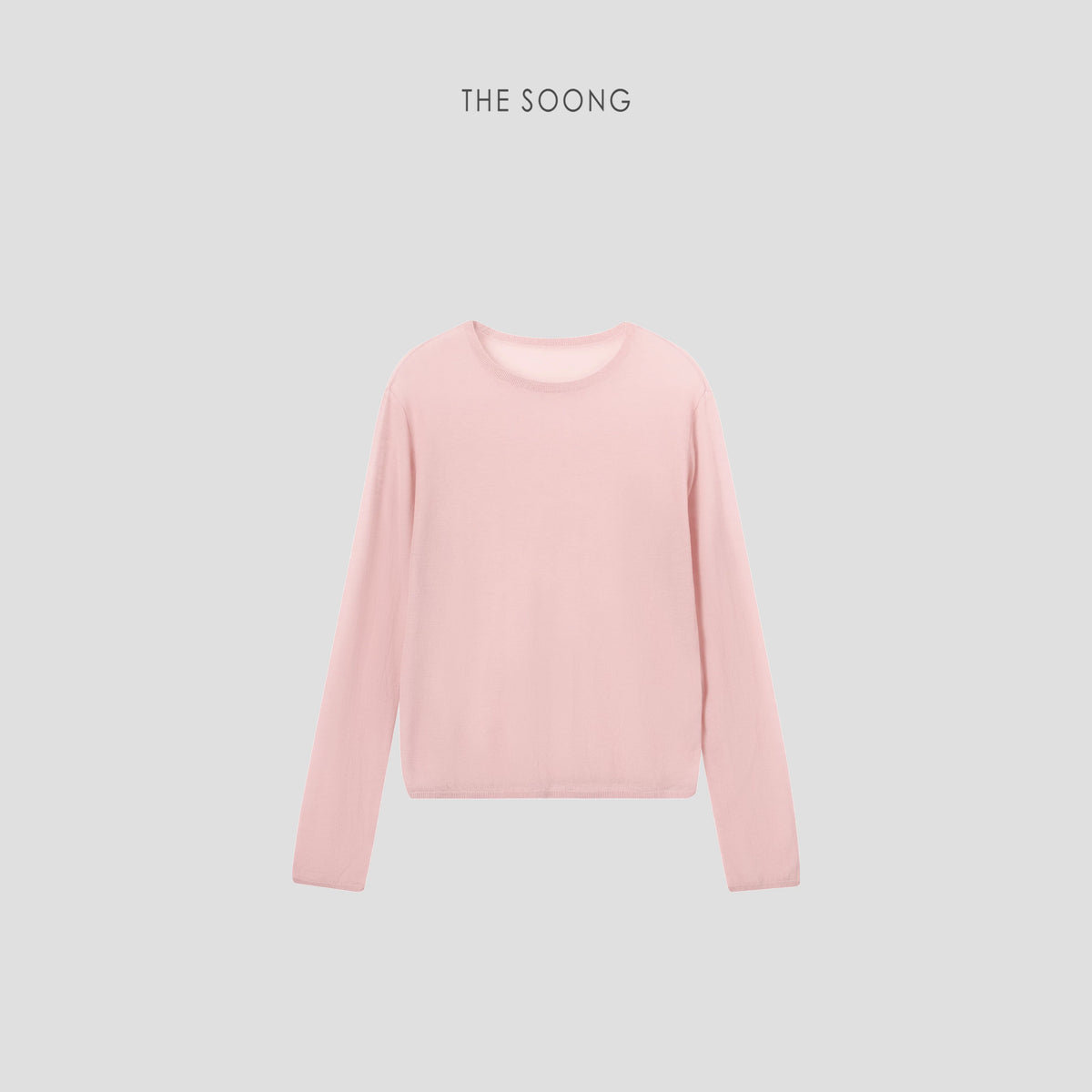 THESOONG/Four-Season Favorite 100% Merino Wool Breathable Crew Neck Long-Sleeve Knit Air-Conditioner Sweater 6638