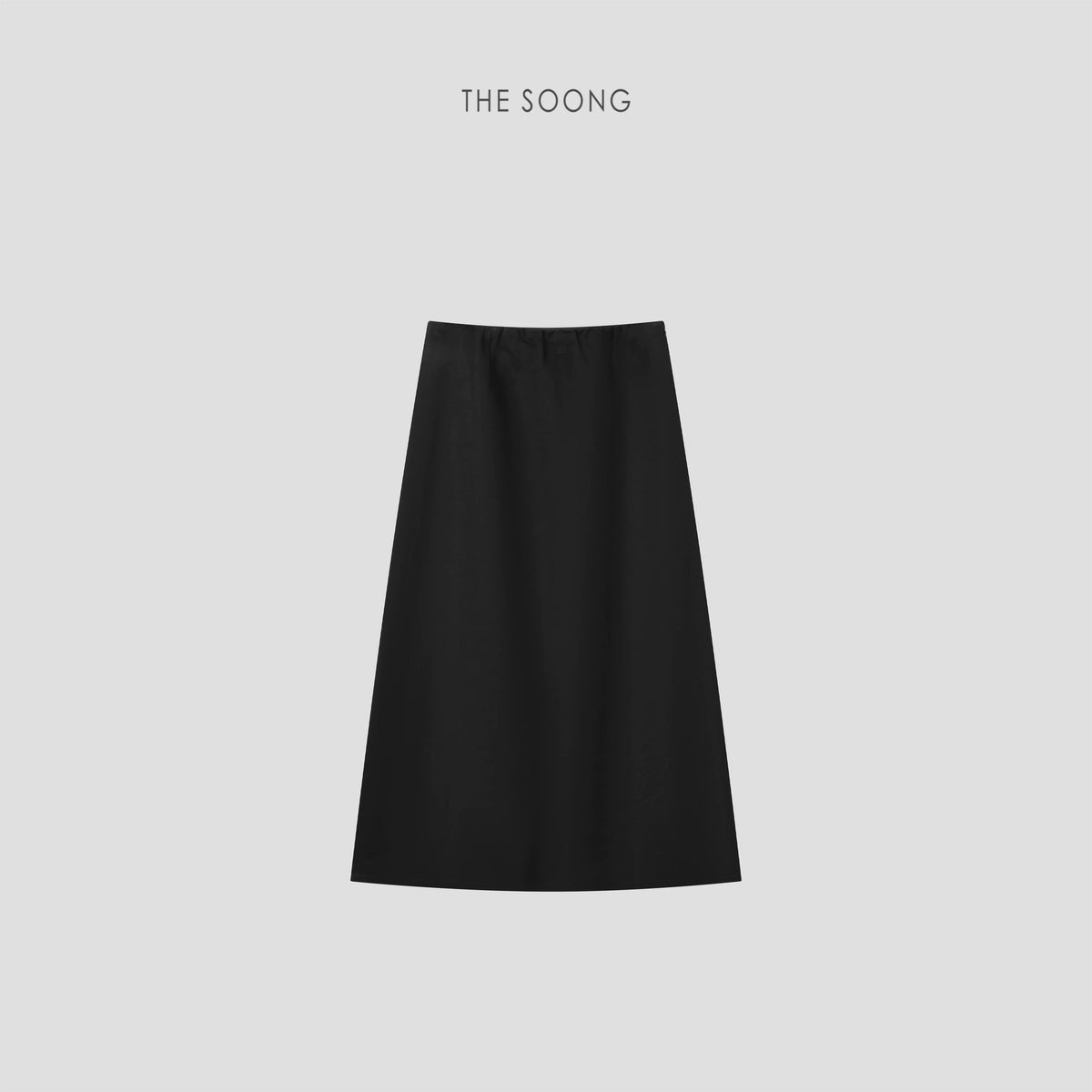 THESOONG/ Dynamic aesthetics finely woven Tencel-linen brushed sandwashed elastic mid-waist half skirt 8816