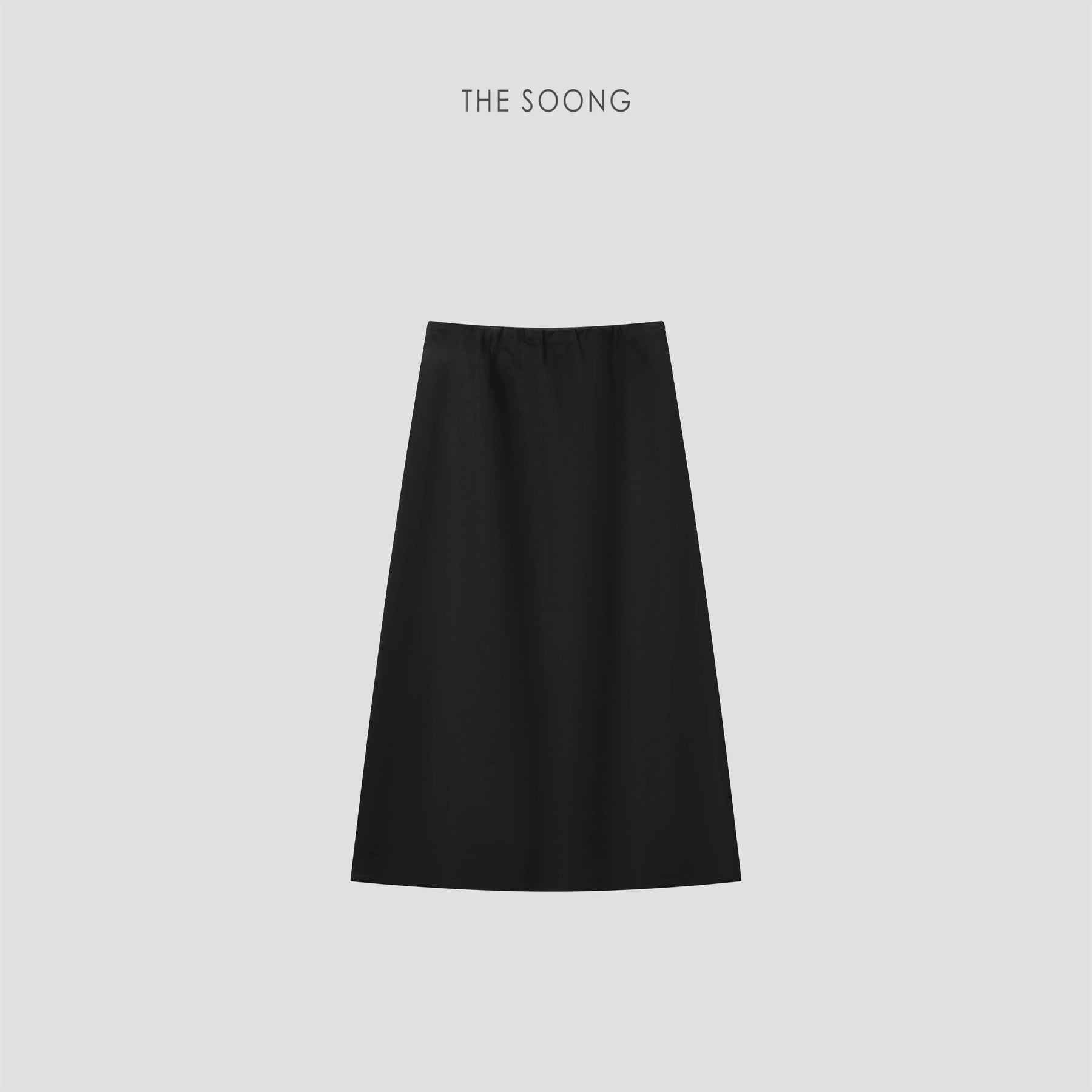 THESOONG/ Dynamic aesthetics finely woven Tencel-linen brushed sandwashed elastic mid-waist half skirt 8816