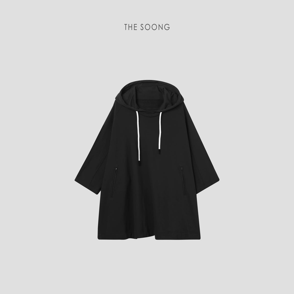 [Clearance 3] Serene Ergonomic Pure Cotton Ultra-Fine Four-Line Crochet Mid-Long Hooded Sweatshirt 7288