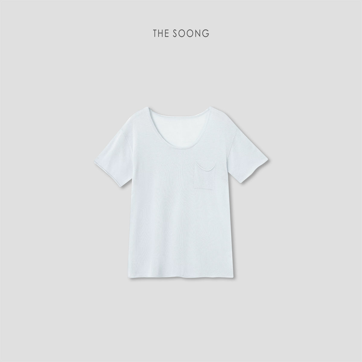 THESOONG/Lyocell Linen Blend Natural Rolled Edge Knit T-Shirt Women Summer Thin Short Sleeve HWTX9317