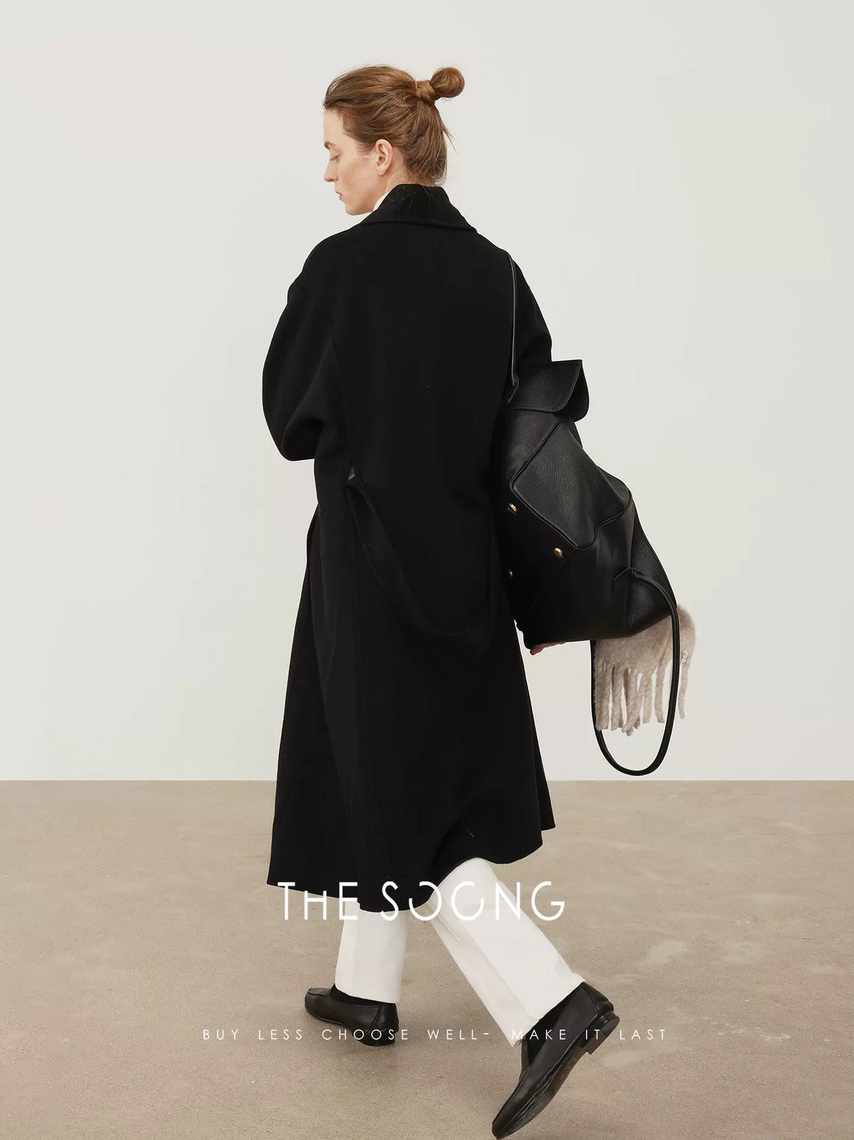 THESOONG/Moody warmth, classic cashmere wool patched sleeve relaxed coat jacket 8078
