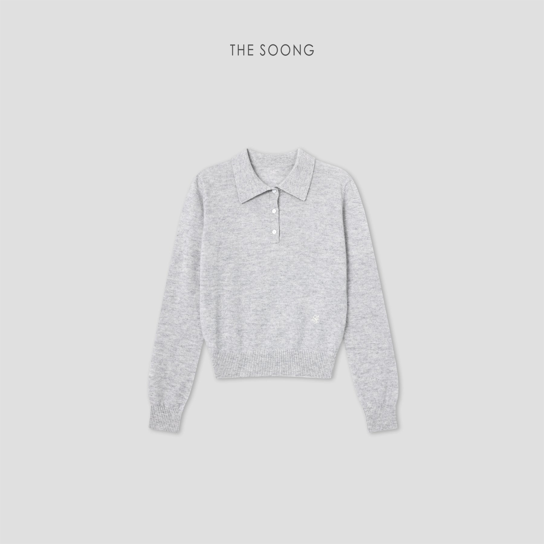 THESOONG/Warm Time Autumn and Winter 100% Cashmere Embroidered Polo Collar Women’s Sweater 9233