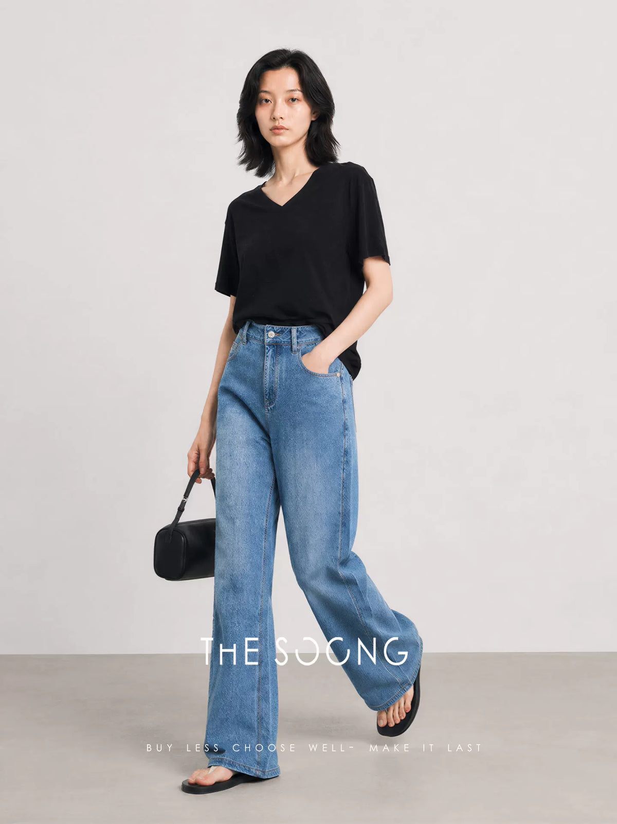 THESOONG / Pure Cotton V-Neck Short Sleeve T-Shirt for Women Summer Loose Basic Top 9320