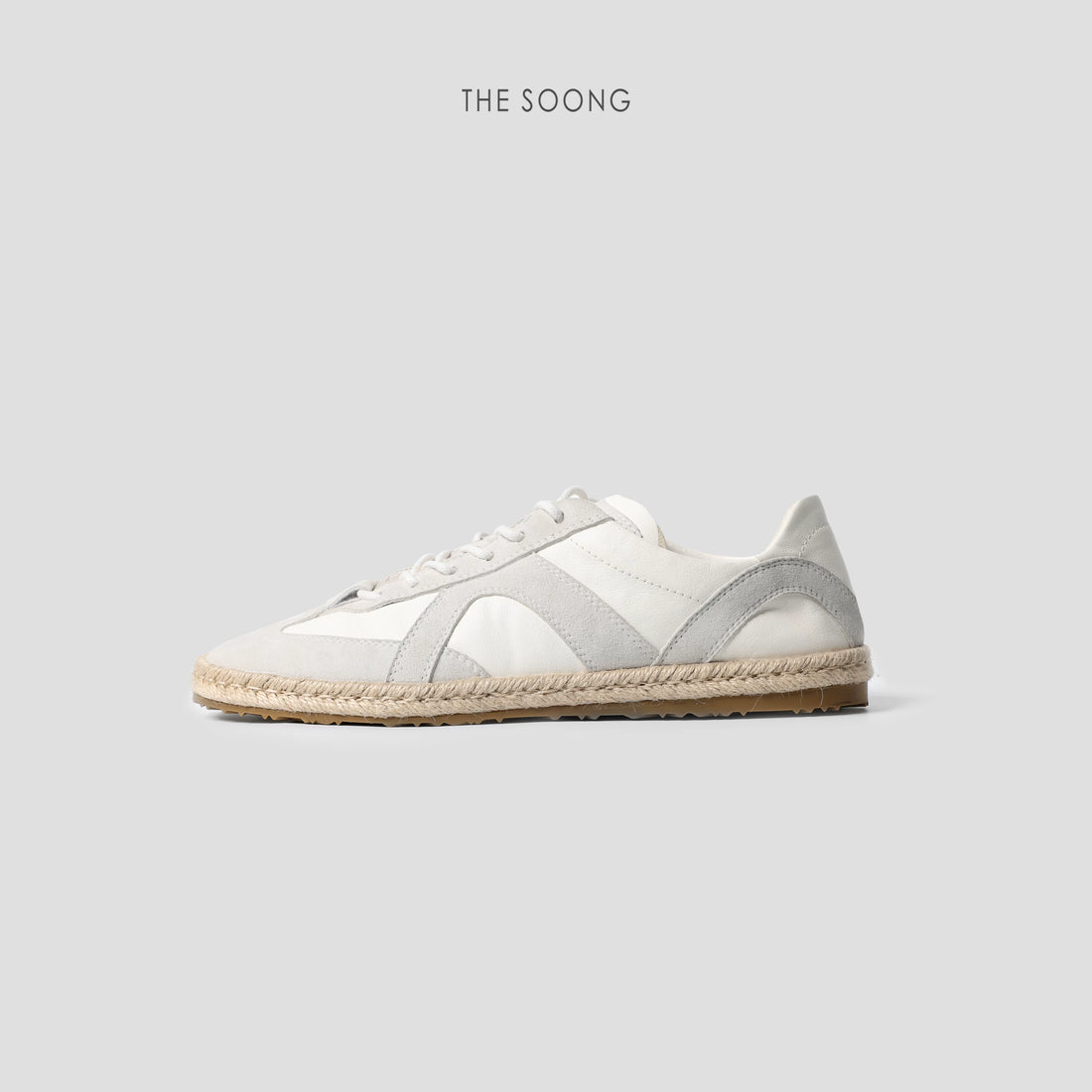 THESOONG/Irresistibly wearable niche design cow leather handmade rope flat white Derby shoes