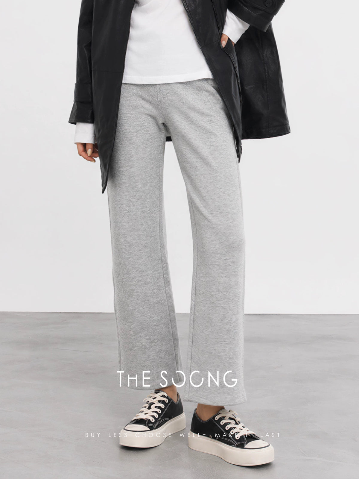 THESOONG/cloud elastic pants, multi-fiber blended comfortable elastic waist loose straight casual pants for women 9307
