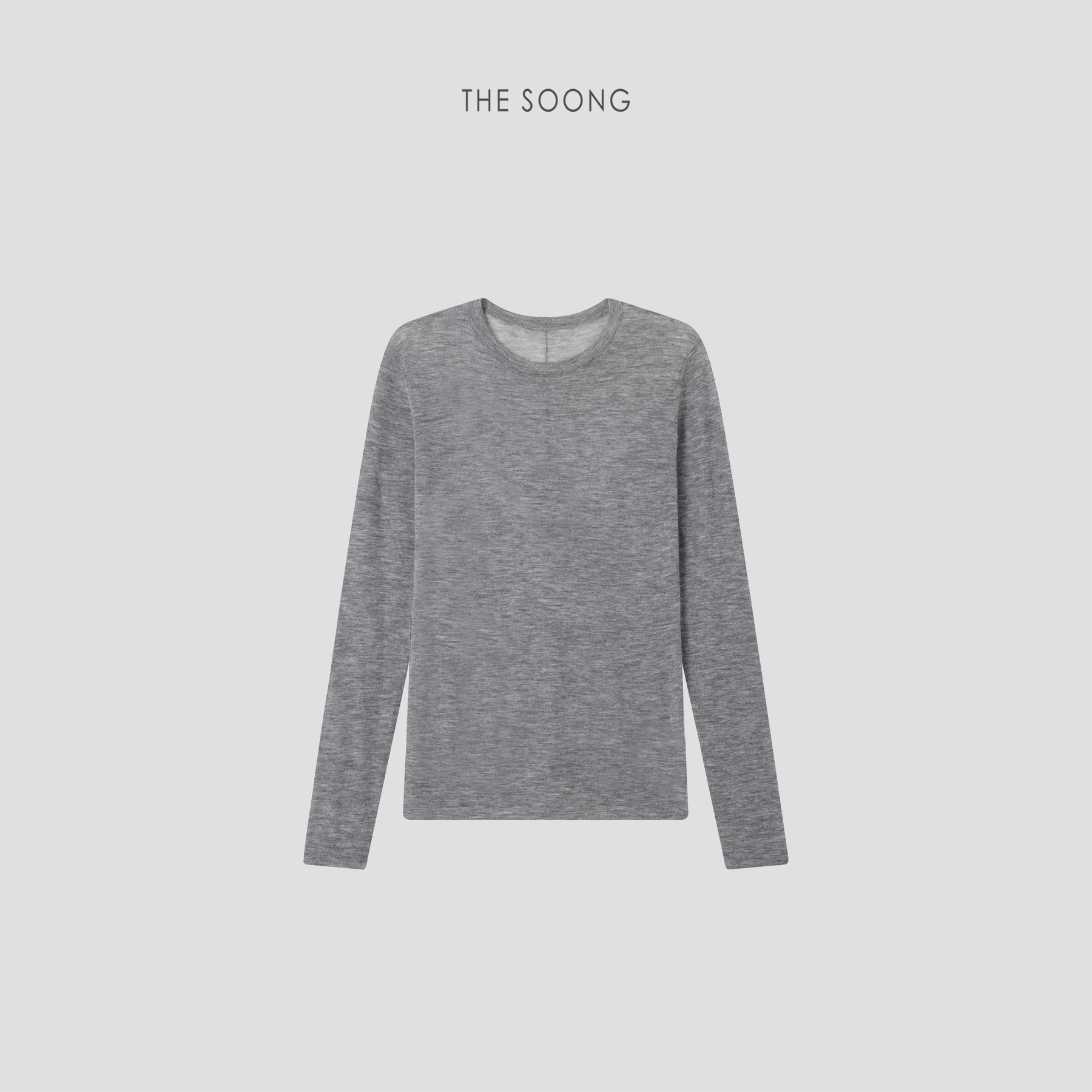 THESOONG/Simple Quality Sweater 80-Count Water-Soluble Wool Three-Strand Blended Soft Glutinous Skin-Friendly Long Sleeve Sweater for Women 9487