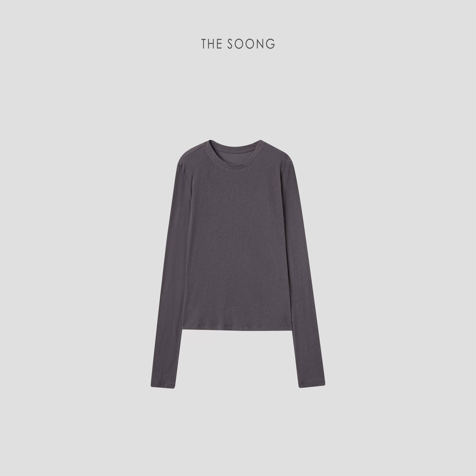 THESOONG/Skin Mask Ultra-thin Pure Cotton Straight-Cut Breathable Textured Long-Sleeve Base T-Shirt for Women 7742