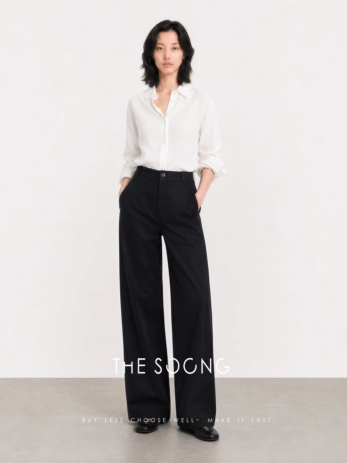THESOONG/Luxury Coolness 100% Linen Natural Textured Line Thin Lapel Shirt for Women Summer 8846