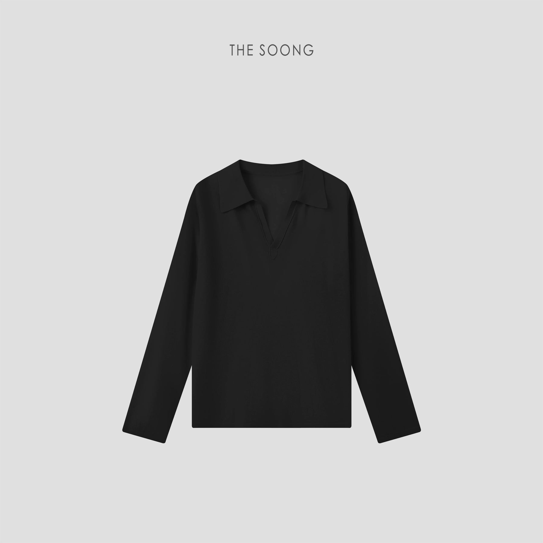 THESOONG/Icy Skin Thin and Sheer Flexible Fibrous Linen Blend Slightly See-Through Long-Sleeve Polo Shirt for Women 9045