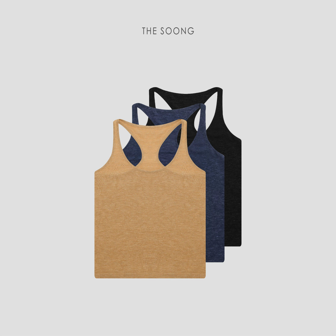 THESOONG / Tank Top 48 Fine Wool Linen Sleeveless Slim Racerback Tank Top for Women 8498