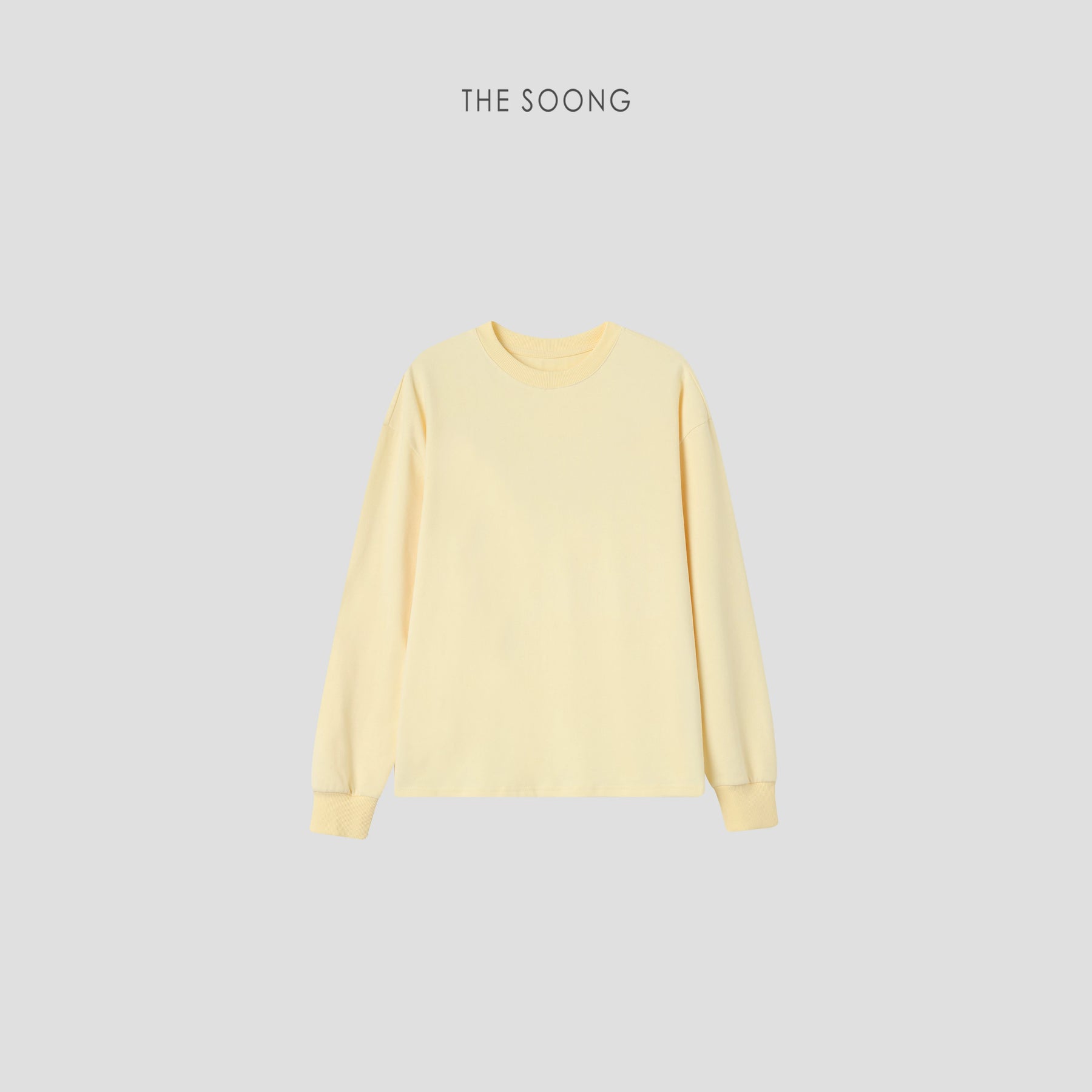 THESOONG/ 40-count glutinous rice plush simple versatile basic crewneck T-shirt warm comfortable base sweatshirt for women