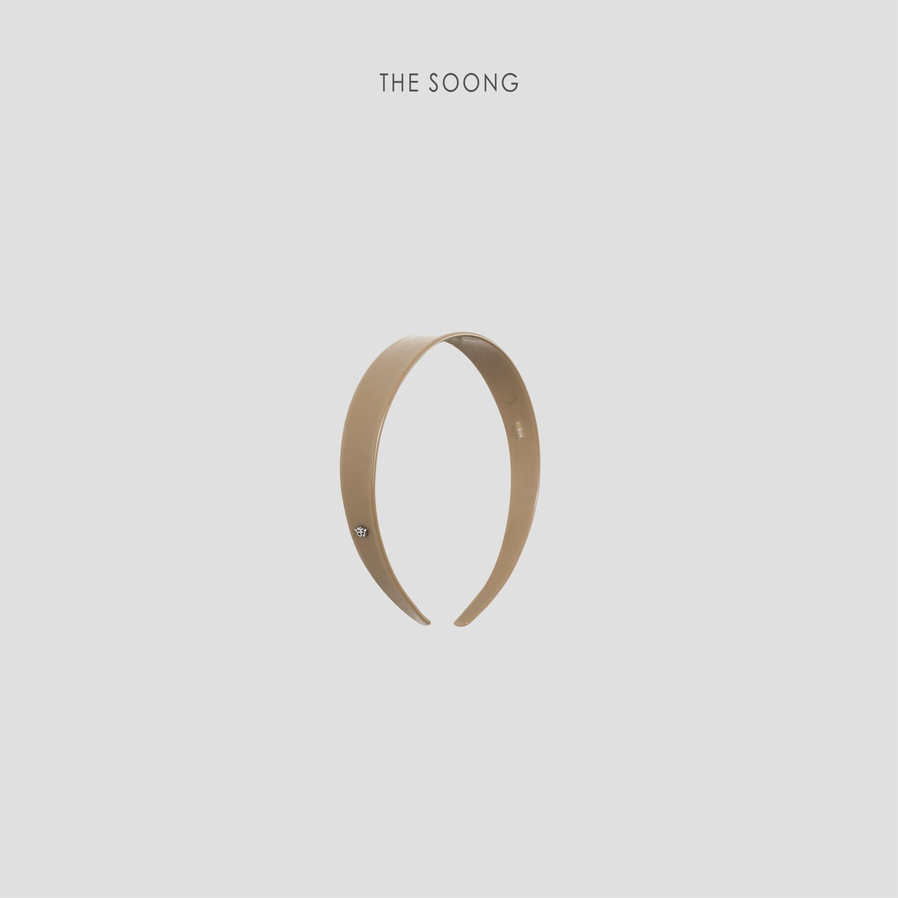 THESOONG/Non-Constricting Headband, Acetate Material, Glossy Wide Color-Block with Metal Logo 9442