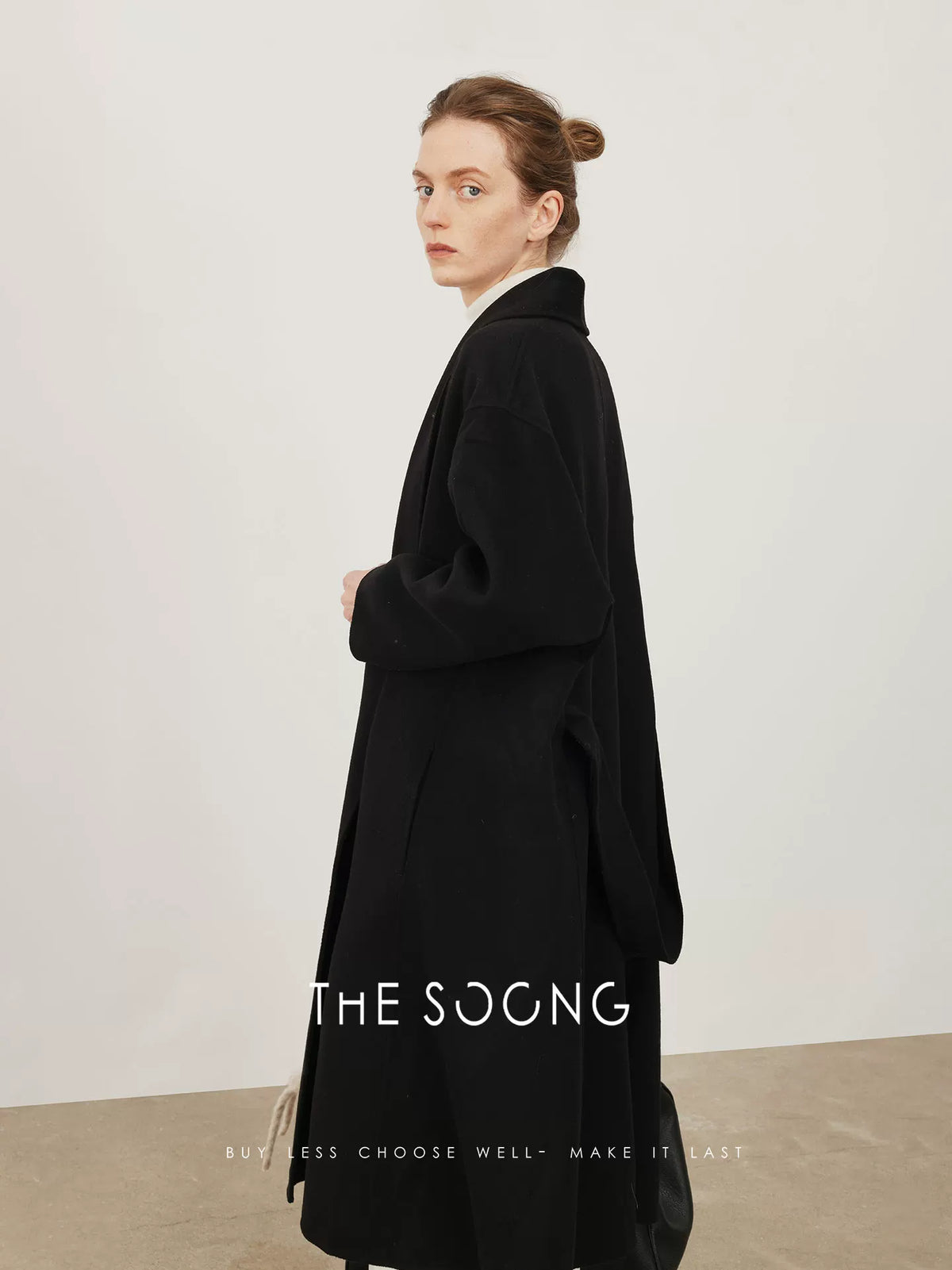 THESOONG/Moody warmth, classic cashmere wool patched sleeve relaxed coat jacket 8078
