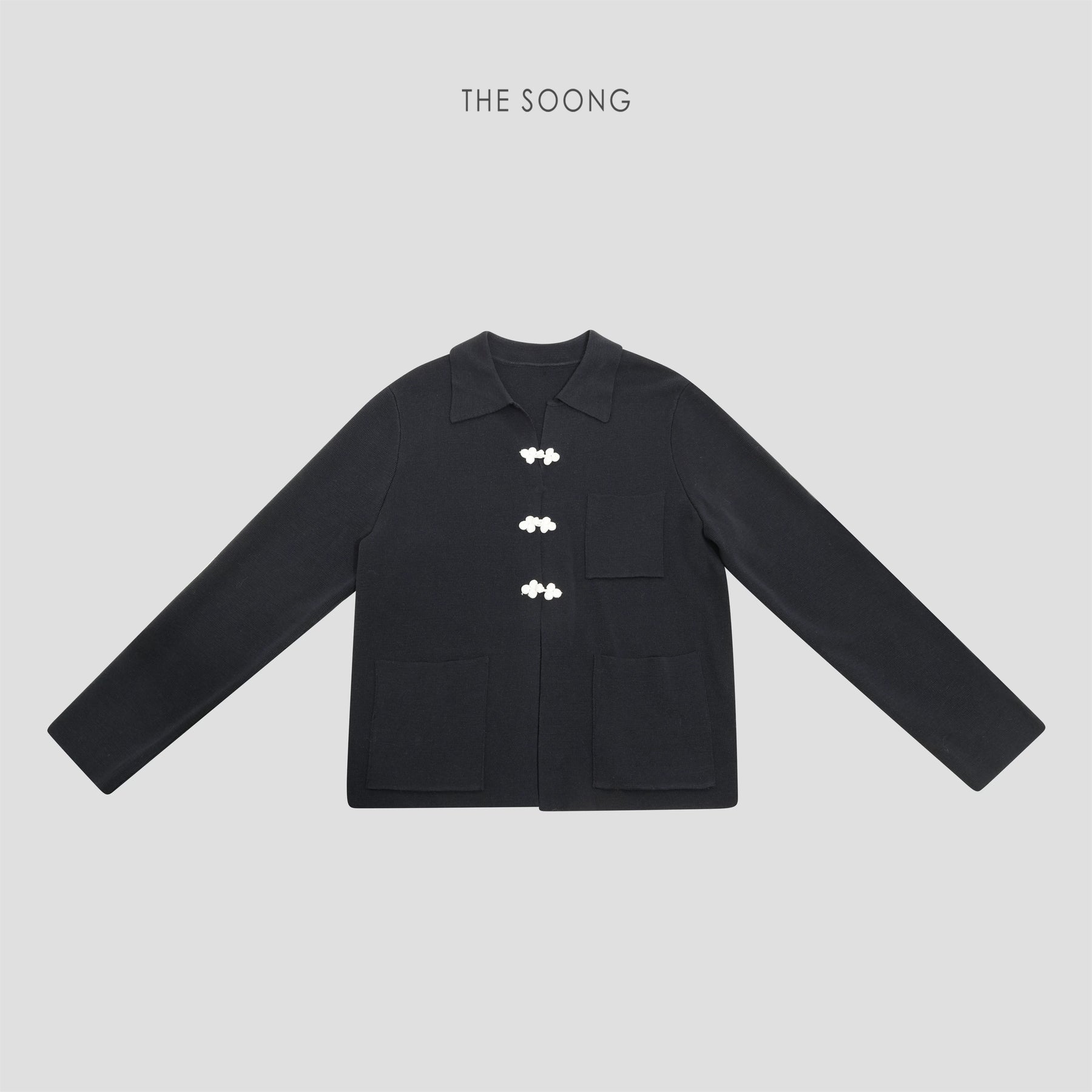 THESOONG / Spring Lyocell Linen Knit Top Women's Turn-down Collar Cardigan Outerwear Petite 8492