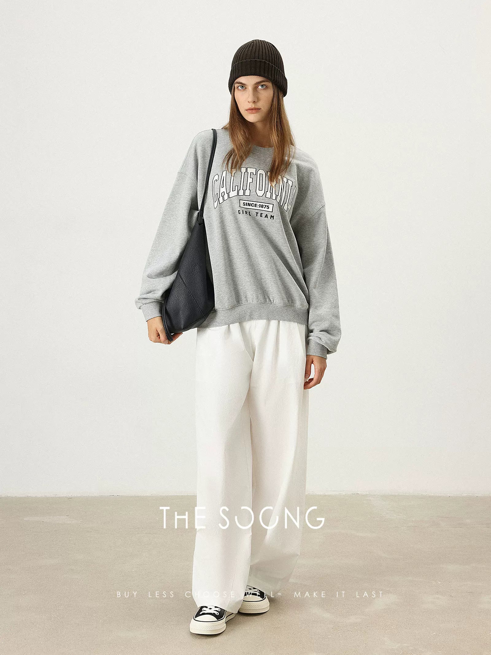 THESOONG / Crisp and Lightweight Classic Lightweight Comfortable Wide-Leg Elastic Waist Quick-Dry Casual Pants for Women 7456