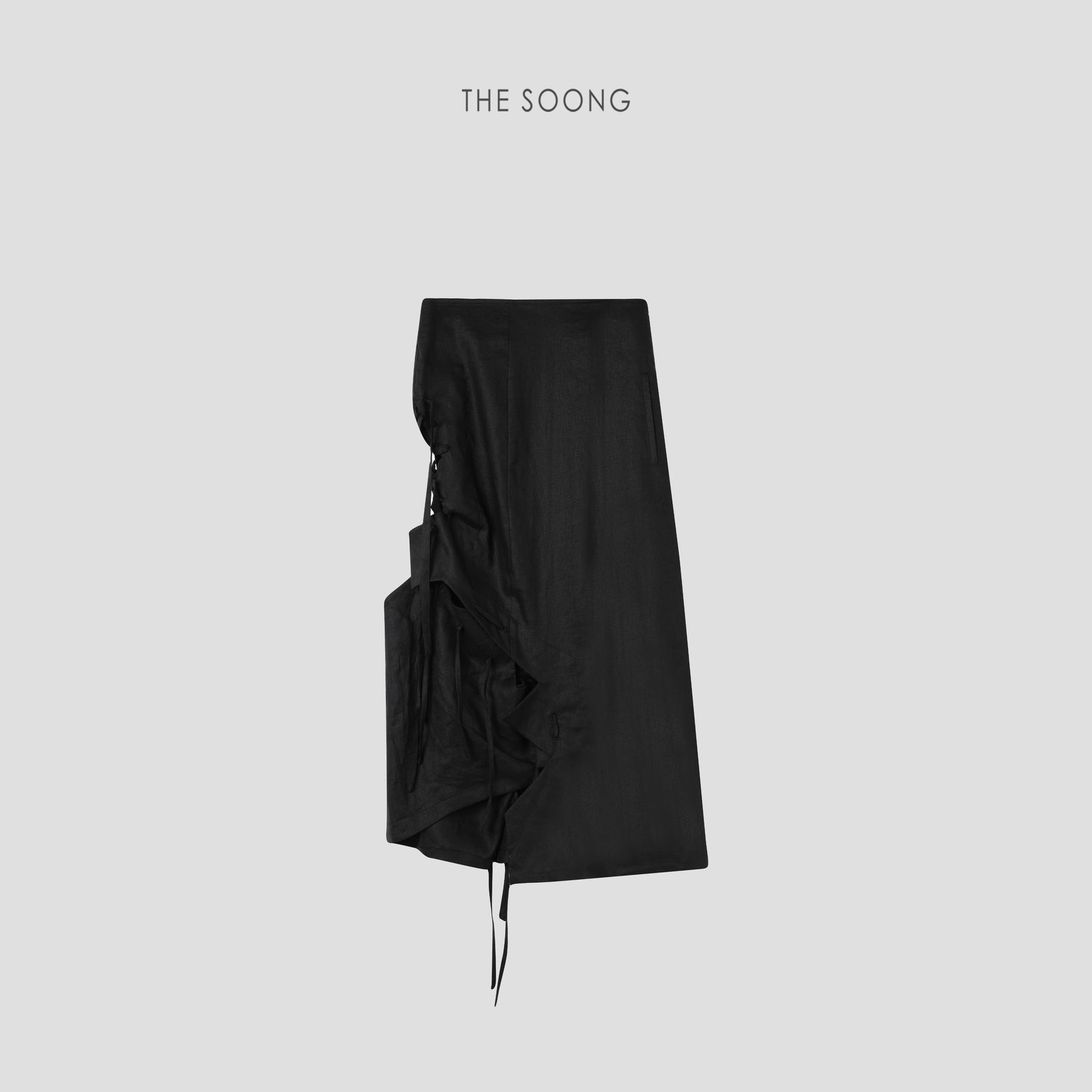 THESOONG/Lively and Simple Elegant Linen Mid-Length Skirt Summer Skin-Friendly Draped Irregular Slit Long Skirt 4591