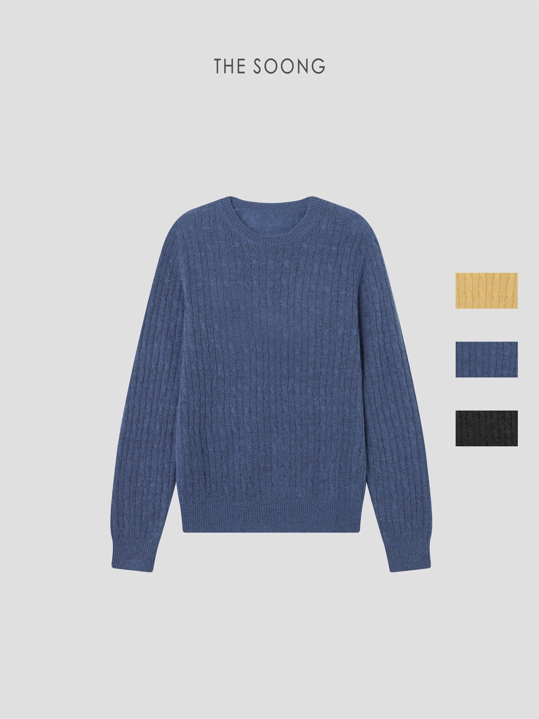 THESOONG/ Creamy Skin, Ultra-fine Merino Wool and Mulberry Silk Warm Three-dimensional Ribbed Women's Sweater 9566