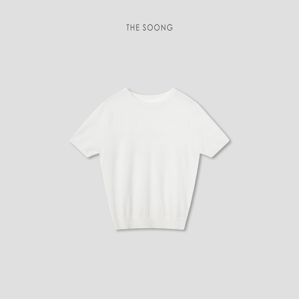 THESOONG/15-gauge high-density woven linen-cotton blend machine washable short-sleeve knit top for women, thin summer style 9405