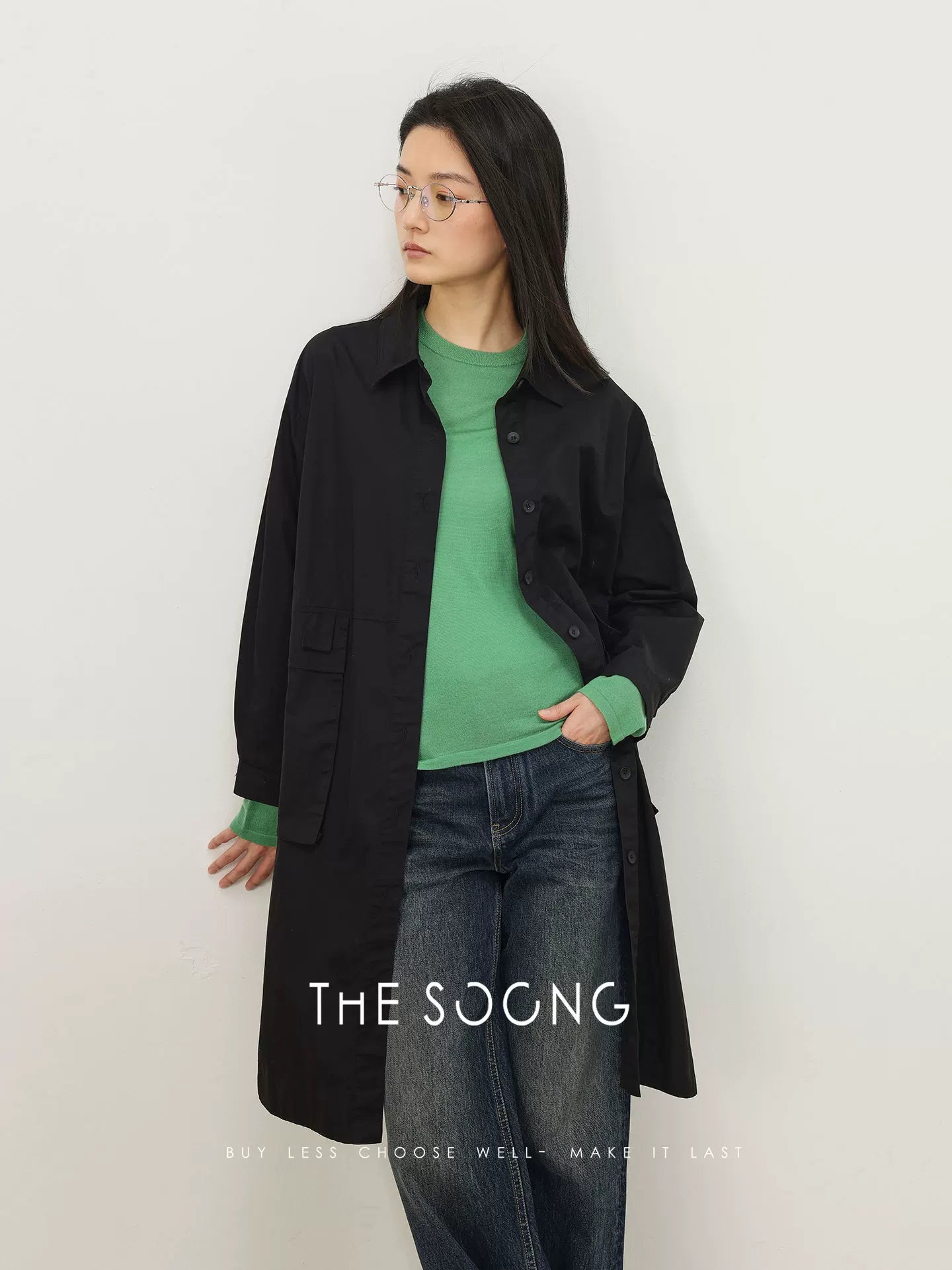 THESOONG/Delicate Lightness 100% Selected High-Count Cotton Structured Fashion Women's Lightweight Trench Coat 4021