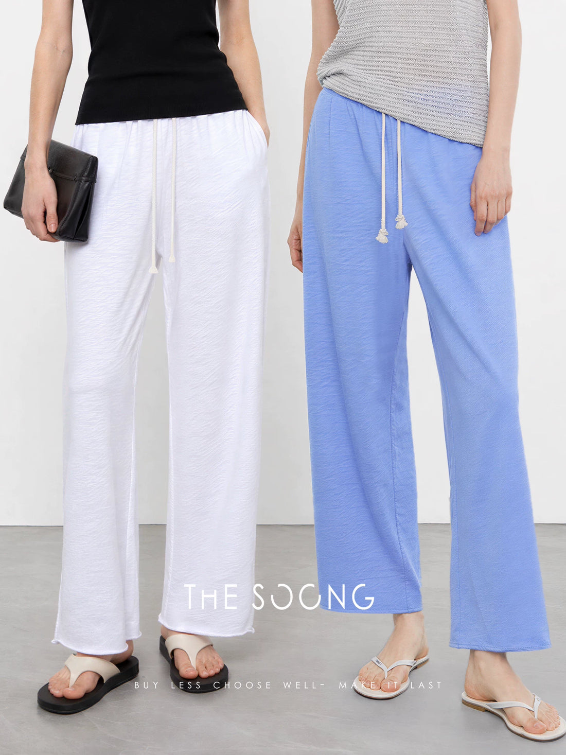 THESOONG/Pure Cotton Yarn-Dyed Bamboo Pattern Wide-Leg Pants for Women, Summer Breathable Frayed Casual Long Pants HWKZ9378