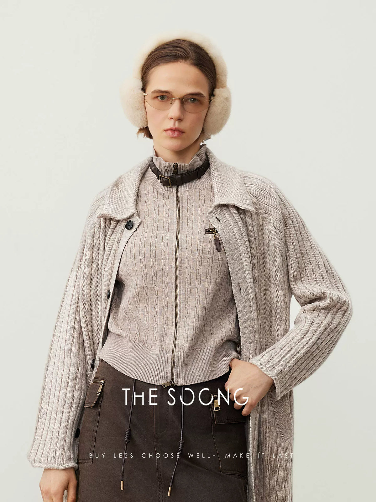 THESOONG/ 100% wool vest for women, autumn outerwear, fashionable stylish knit HWMJ7667