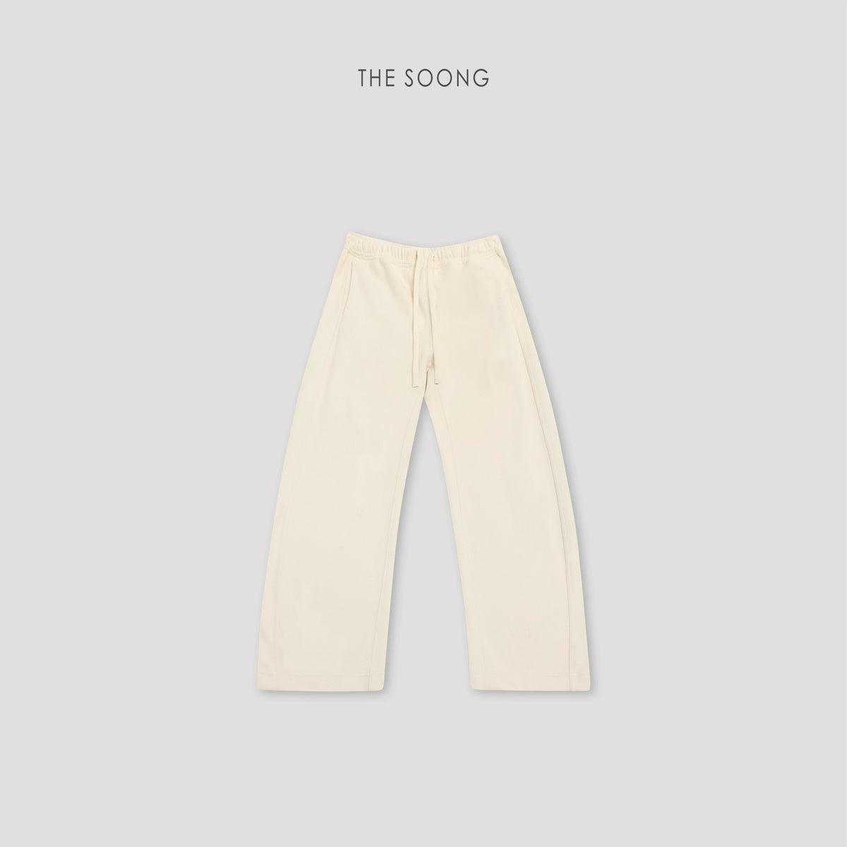 THESOONG/"Curved knife sweatpants" early spring new fleece-thickened slimming elastic mid-waist casual pants for women 8356