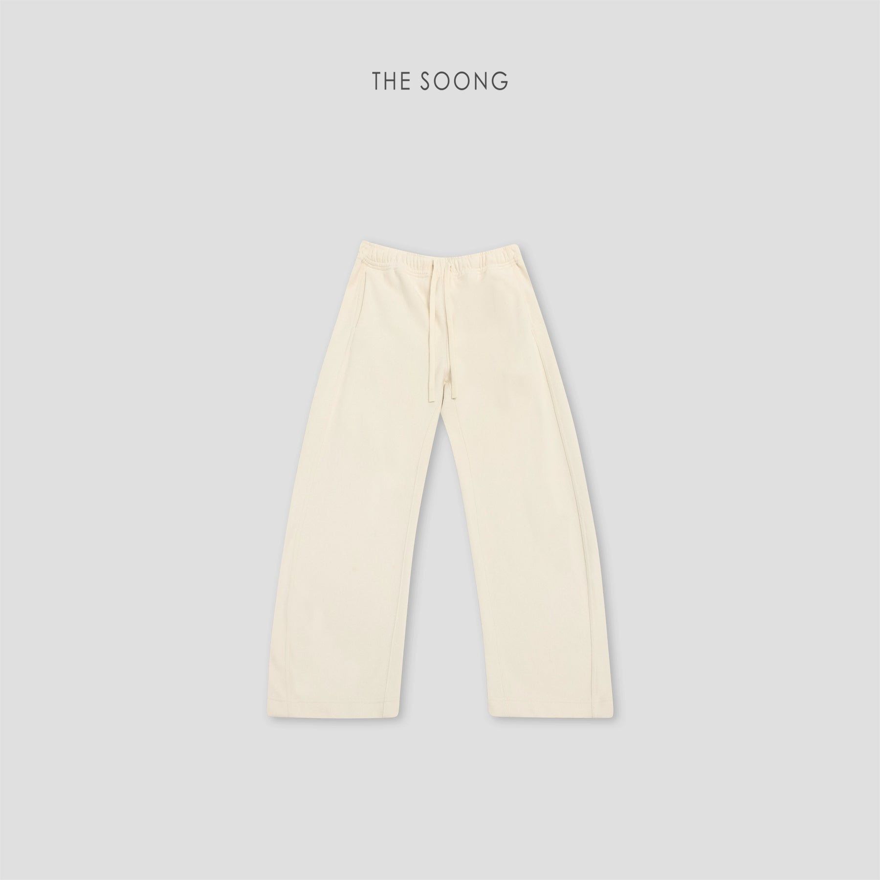 THESOONG/"Curved knife sweatpants" early spring new fleece-thickened slimming elastic mid-waist casual pants for women 8356