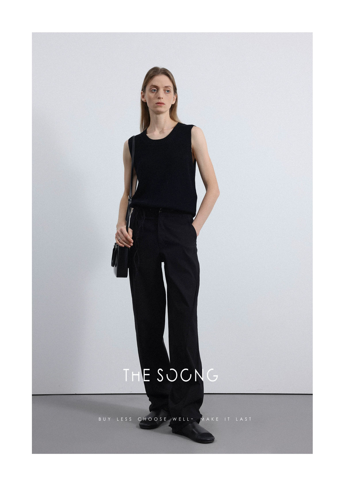 THESOONG/Tailored Fashion Pants Handwoven Waist Drawstring Draped Elastic Wide-Leg Casual Pants 8048