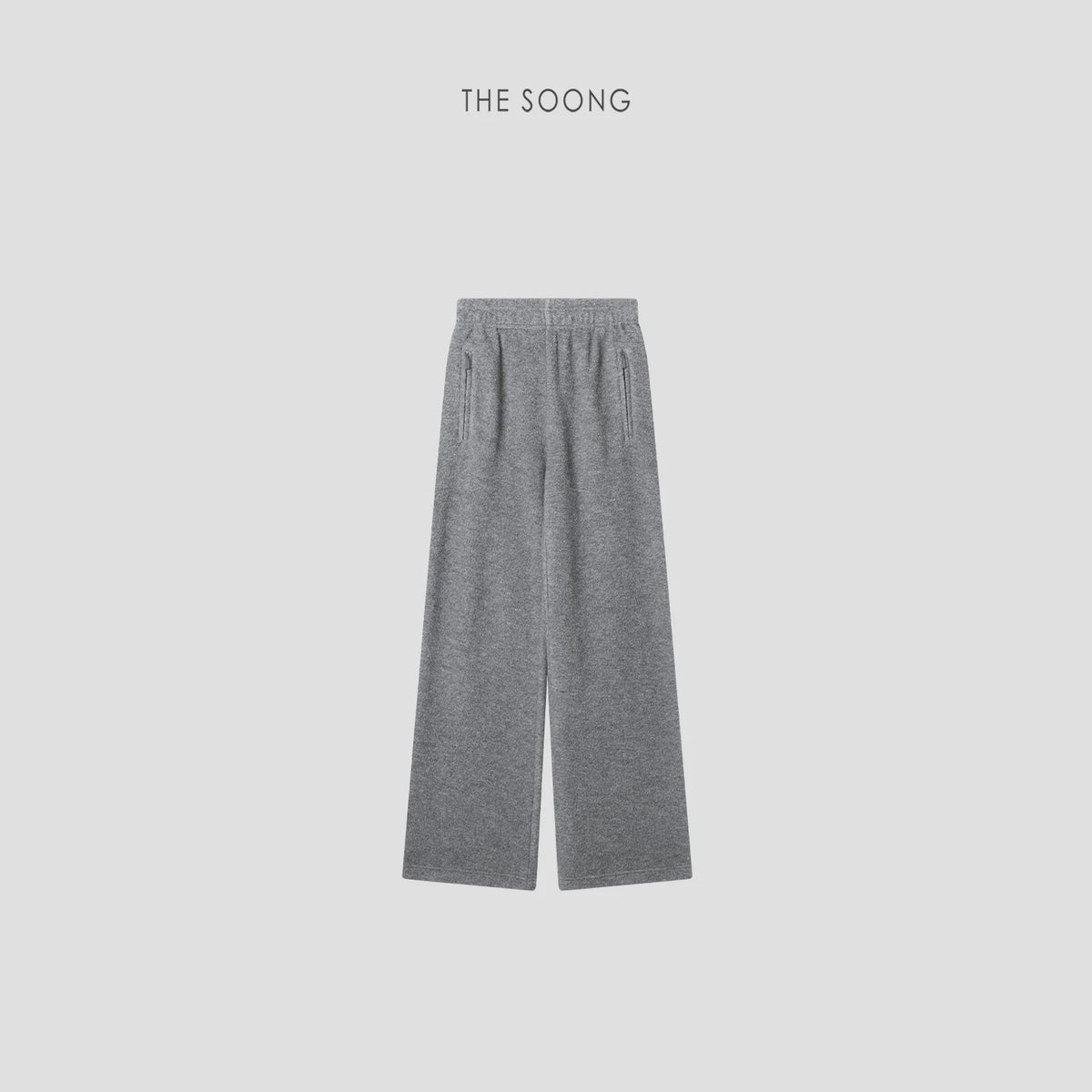 THESOONG/Warm pants Australian wool fleece gray sweatpants women's high-elastic waistband drape casual pants