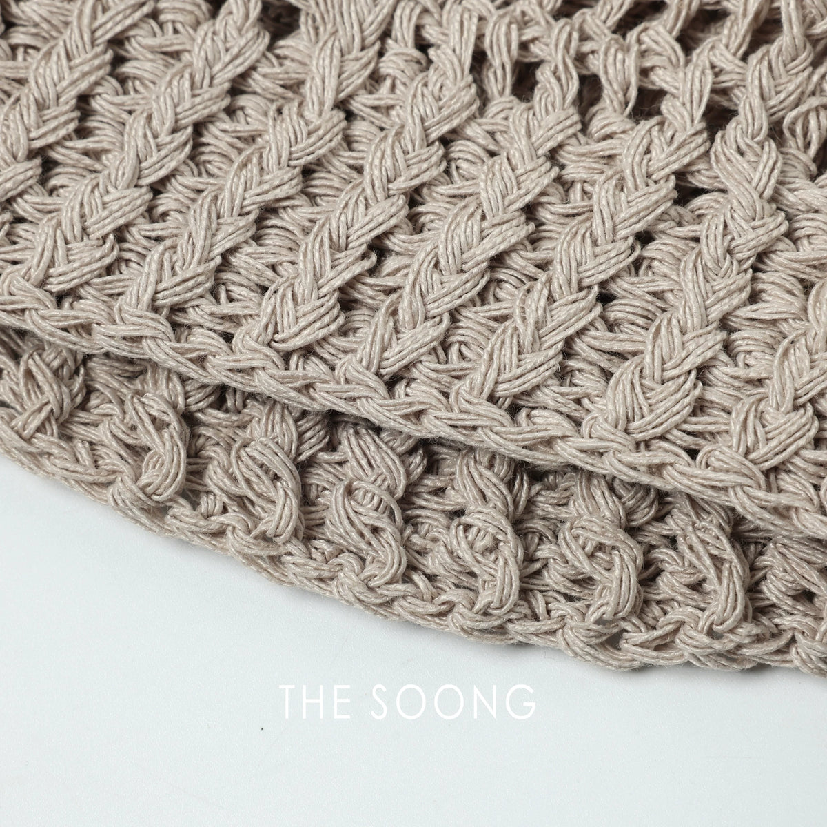 THESOONG/Pure handmade woven linen-cotton hollow versatile anti-pilling knitted hat 7260
