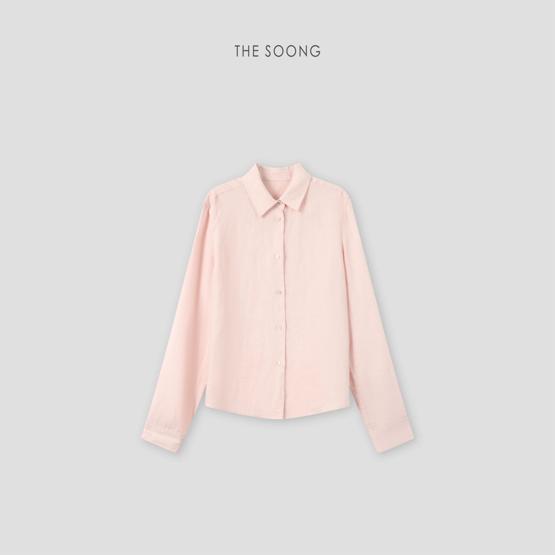 THESOONG/Luxury Coolness 100% Linen Natural Textured Line Thin Lapel Shirt for Women Summer 8846